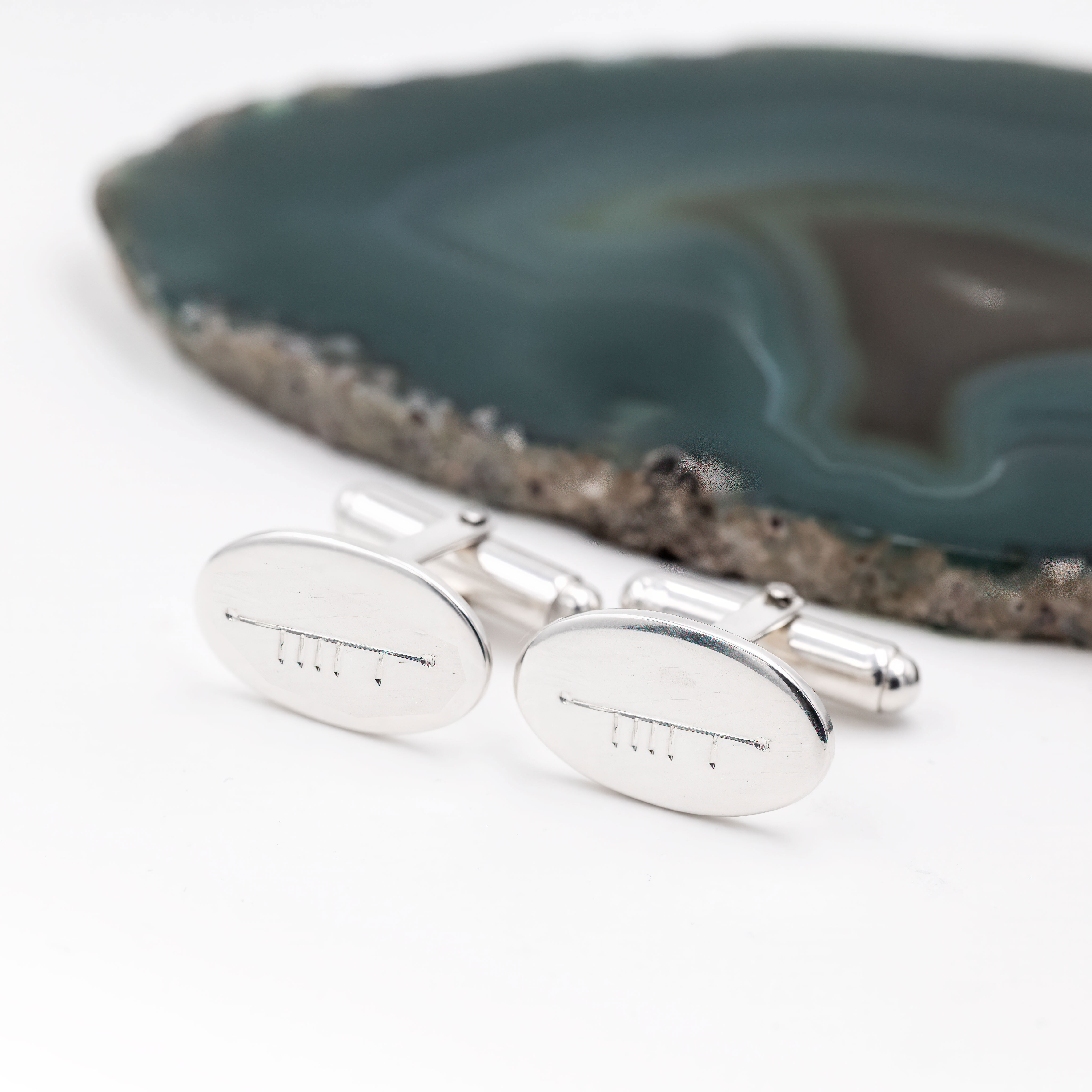 Hand Engraved Personalized Ogham Initial cufflinks
