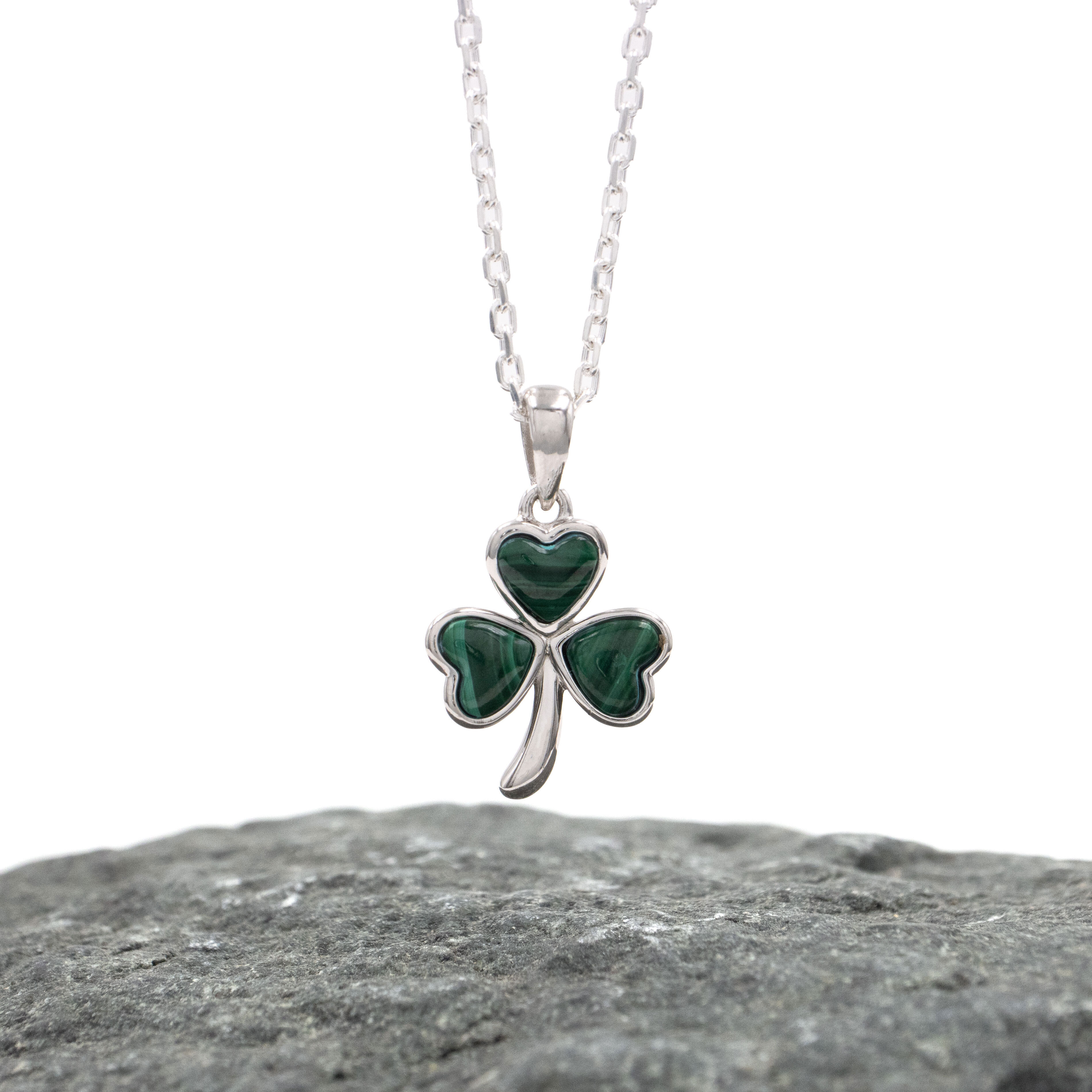 Womens Shamrock Gift Set in Sterling Silver With a Polished Finish