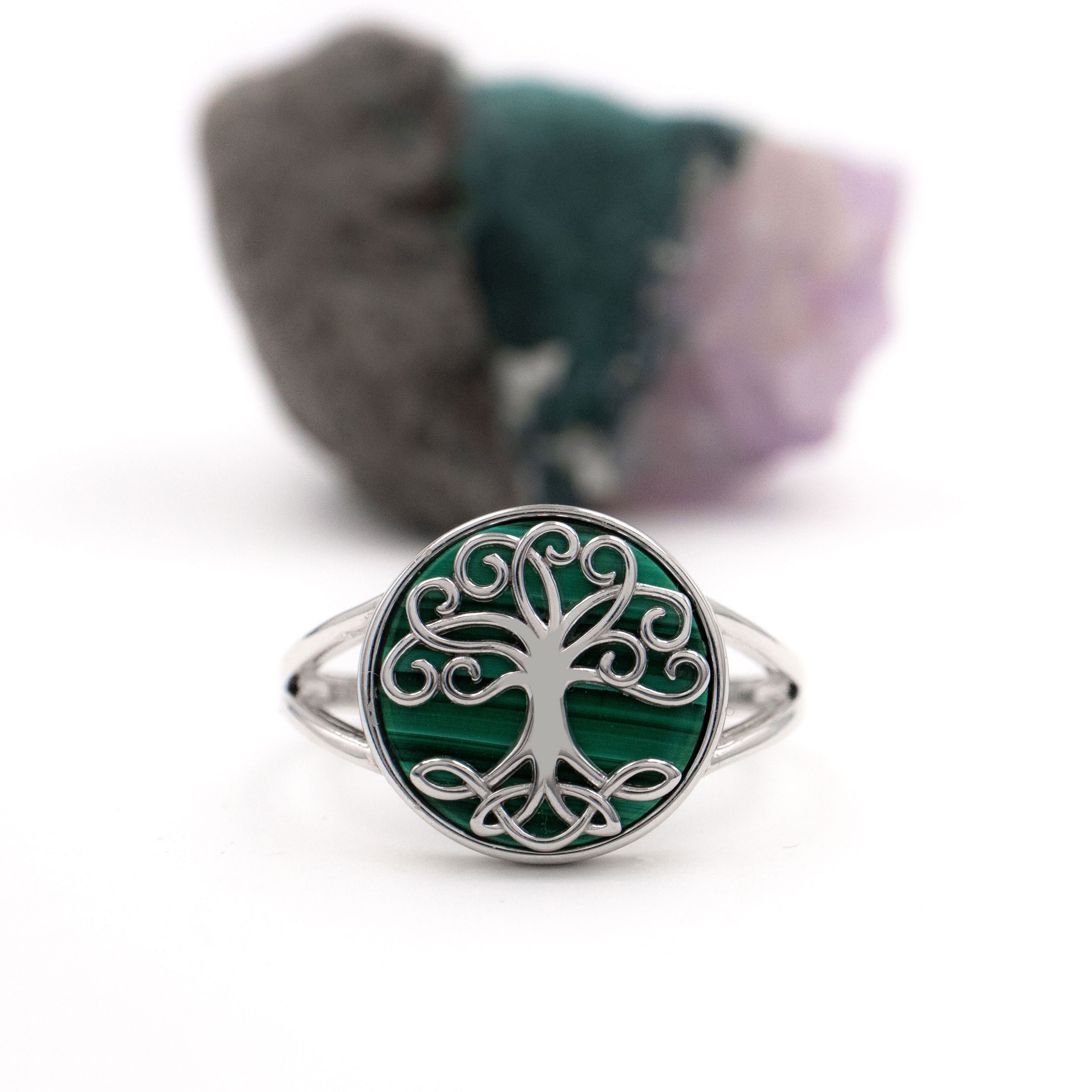Malachite Tree of Life Ring