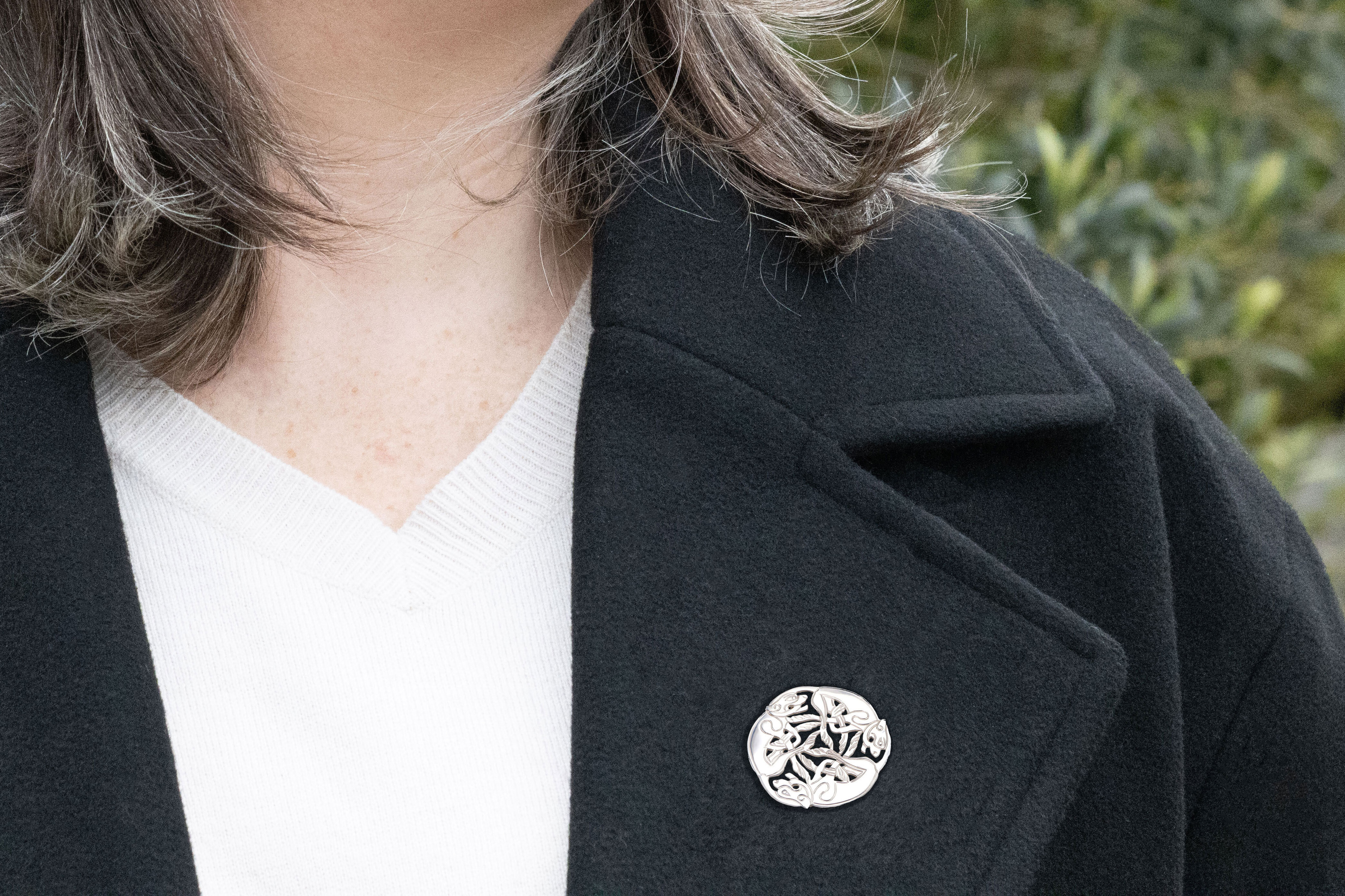 CROP New Handmade Celtic Three Dog Brooch by Aidan Breen Medium Sku 2275 model