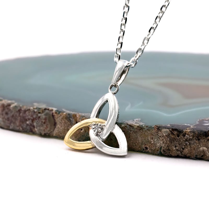 Sterling Silver 10K Gold Diamond Set Trinity… My Irish Jeweler