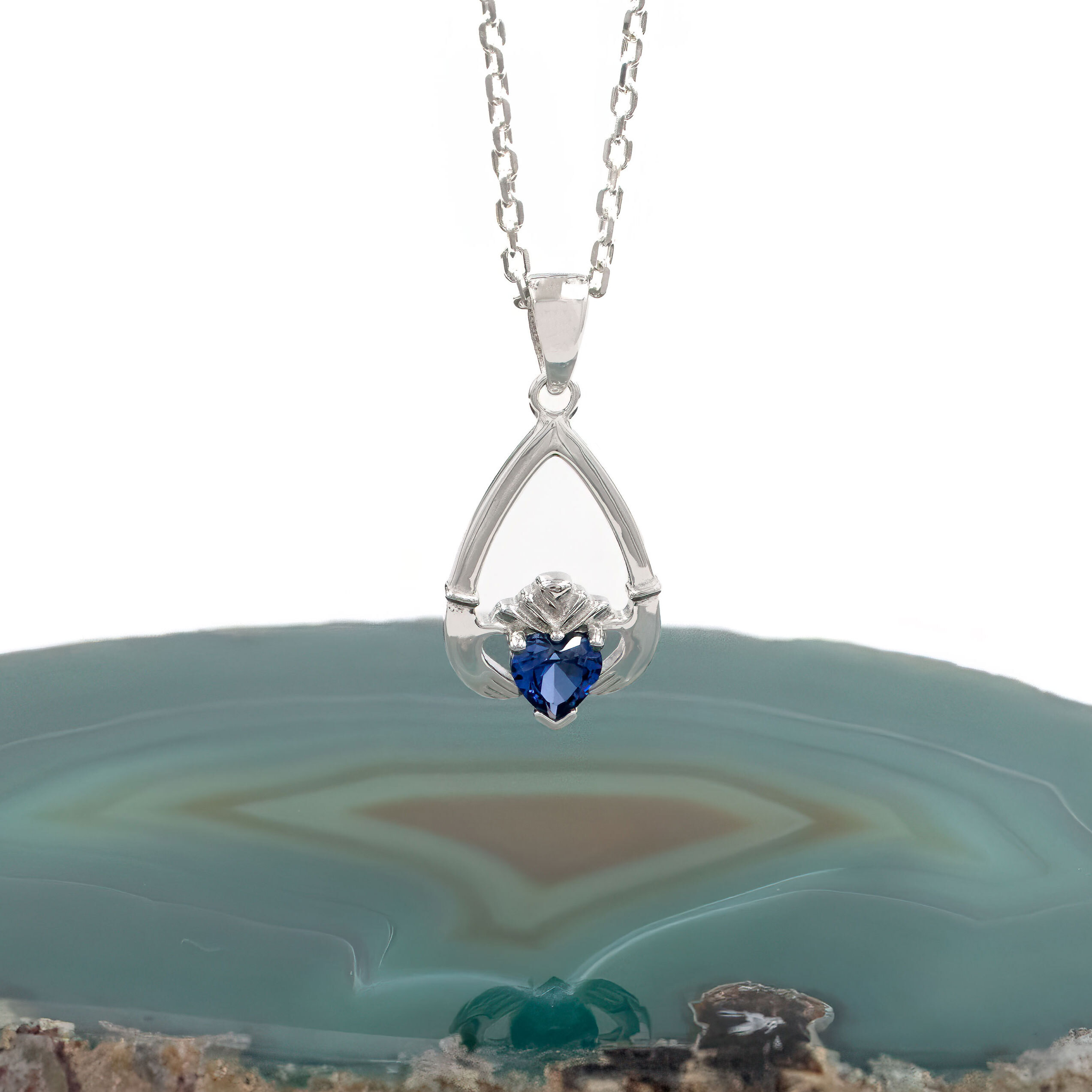 Womens Polished Sterling Silver September Birthstone Gift Set