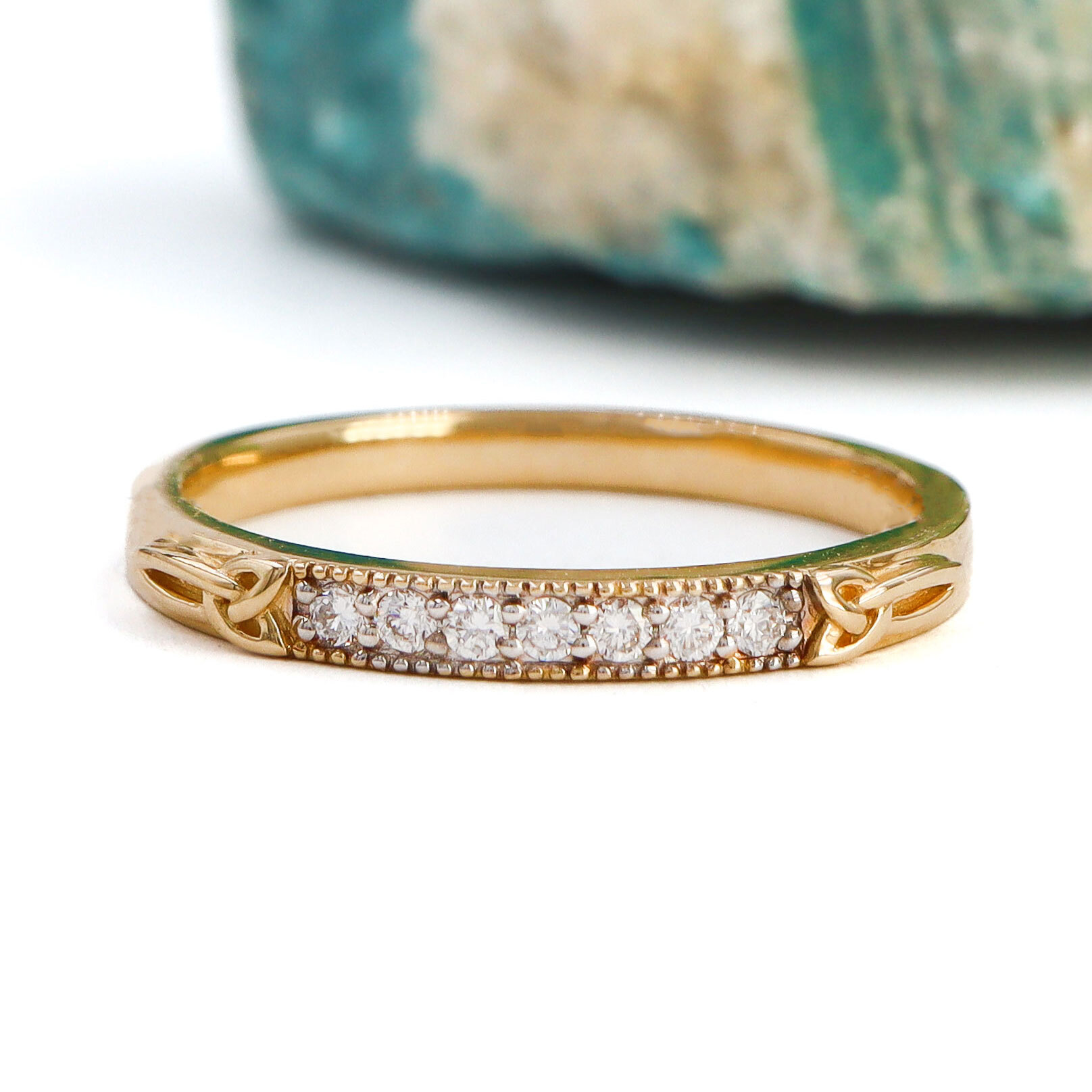 CROP Trinity Knot Diamond Band yellow gold Sku 25152 front