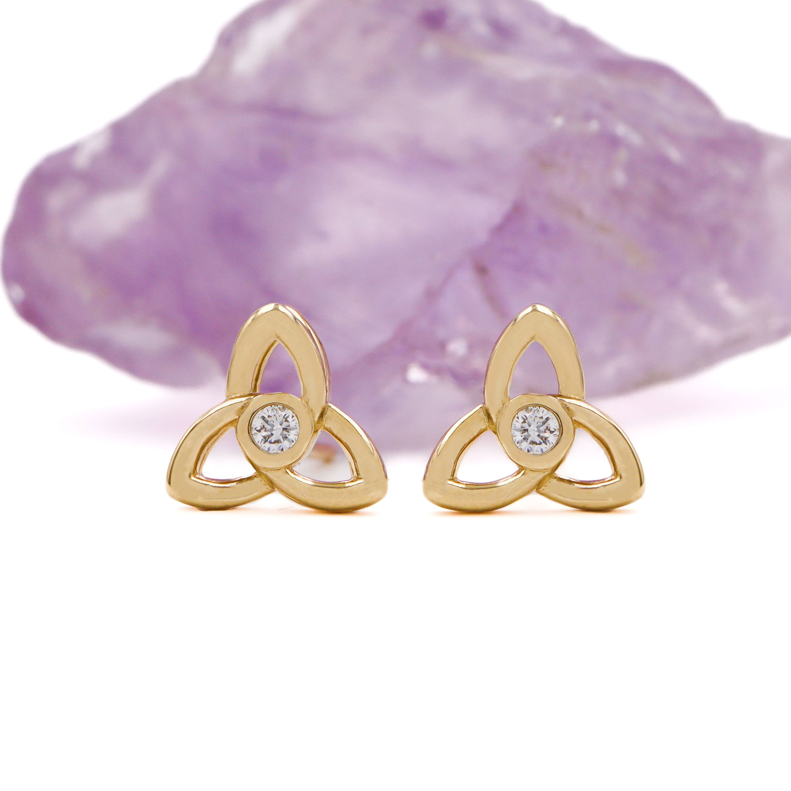 Womens Polished 14K Yellow Gold Trinity Knot Gift Set