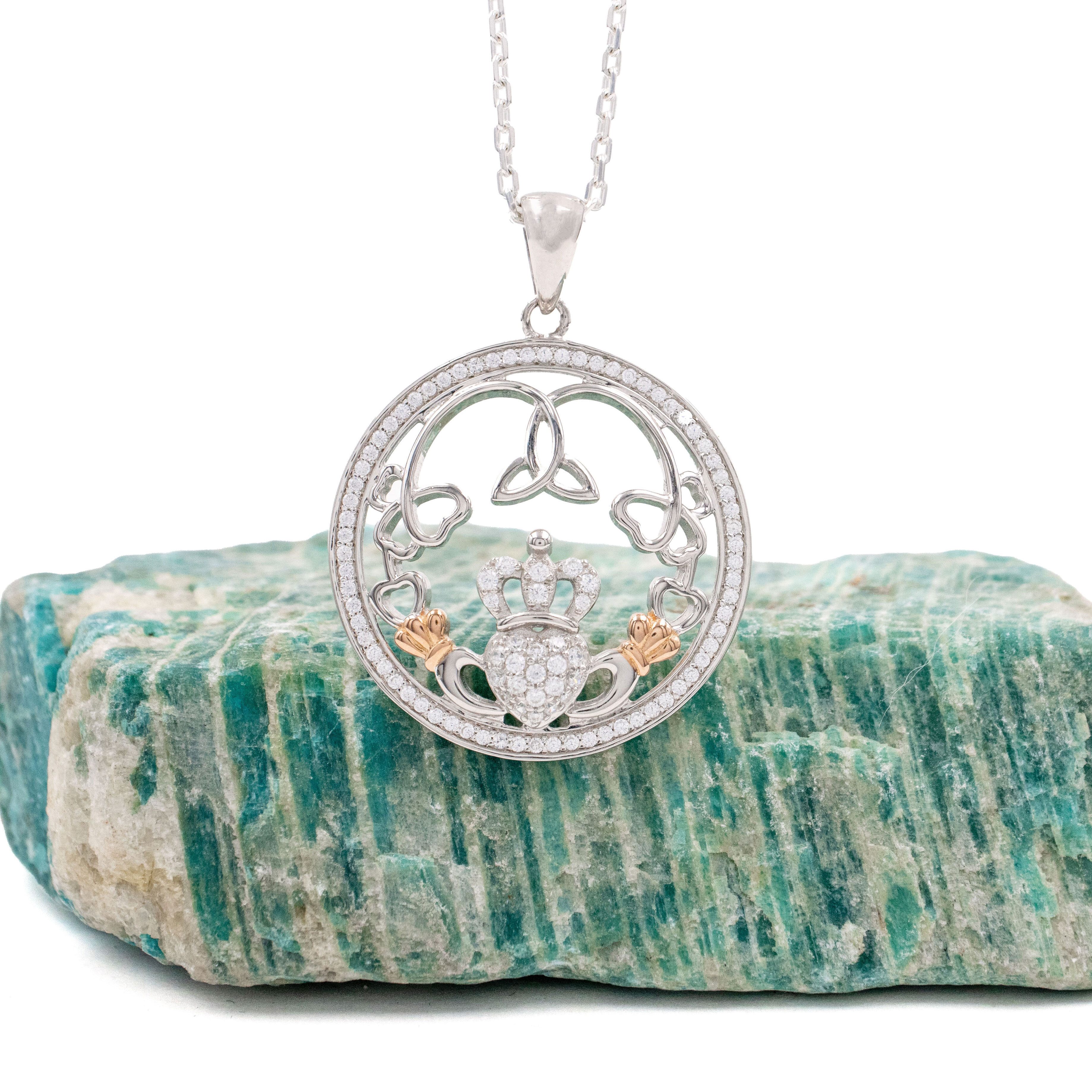 Real Sterling Silver Claddagh Gift Set For Women With a Polished Finish