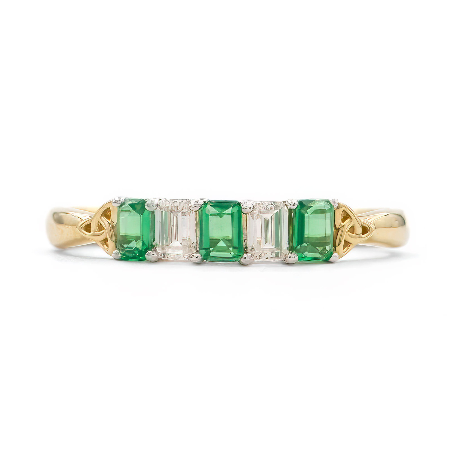 Gold Trinity Eternal Ring - Emerald Cut
