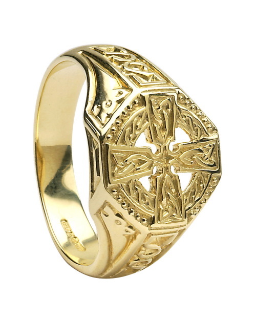 316L Edelstahl Ring Kreuz Kreuze Crosses Celtic Cross Massiv gold IP Herren 