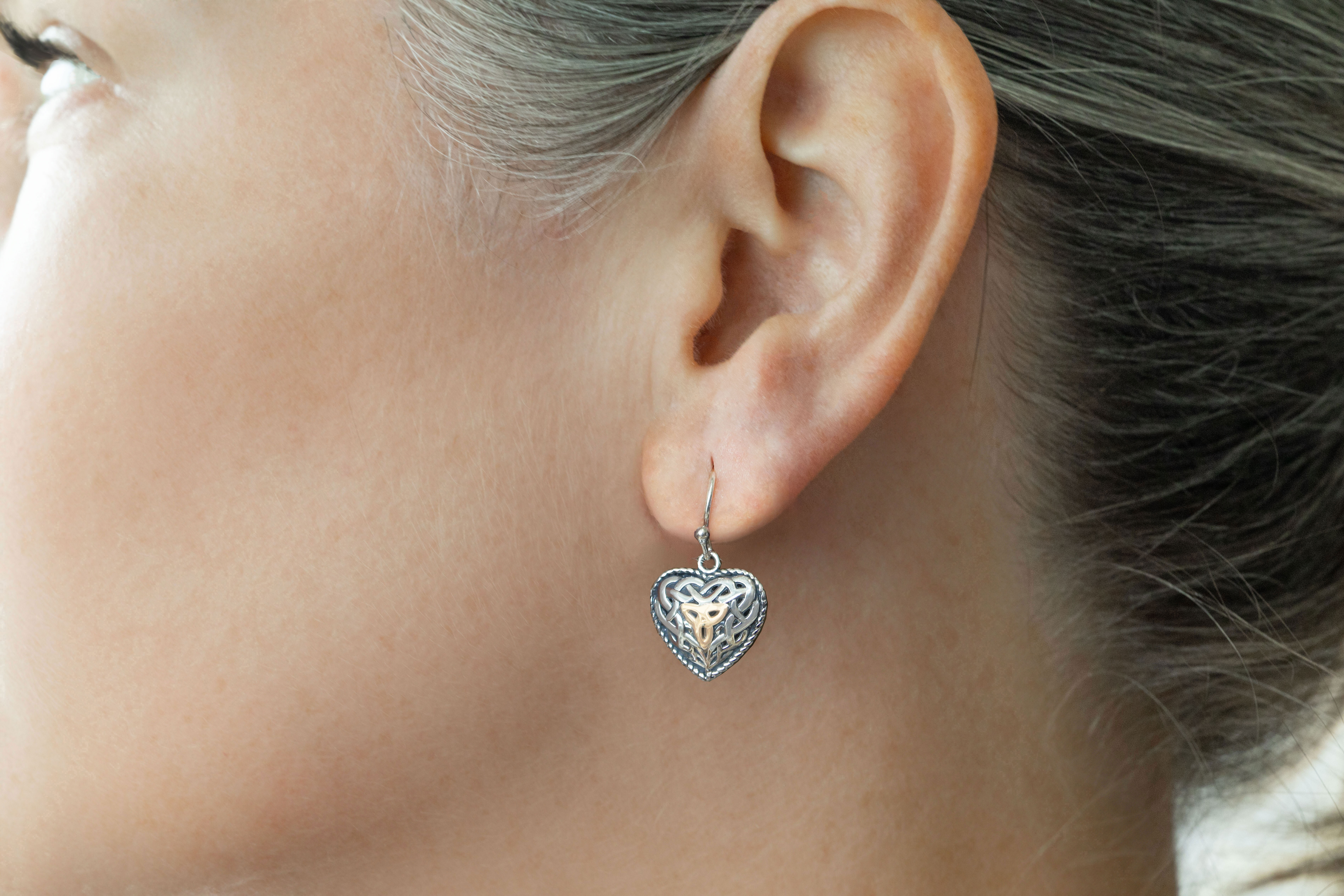 Celtic Heart Earrings Sku 22666 model