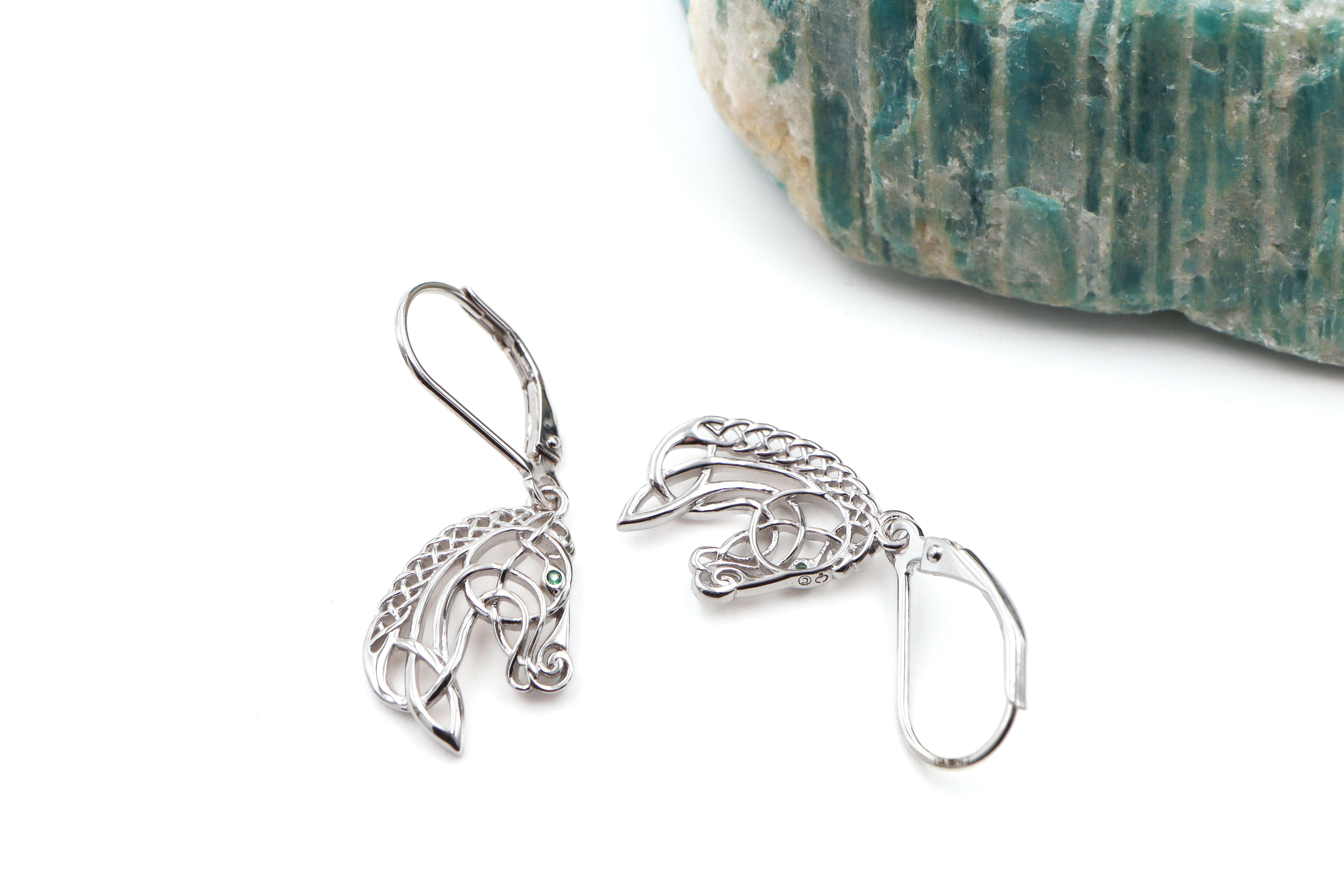 Celtic Horse Earrings Sku 25220 flat 2