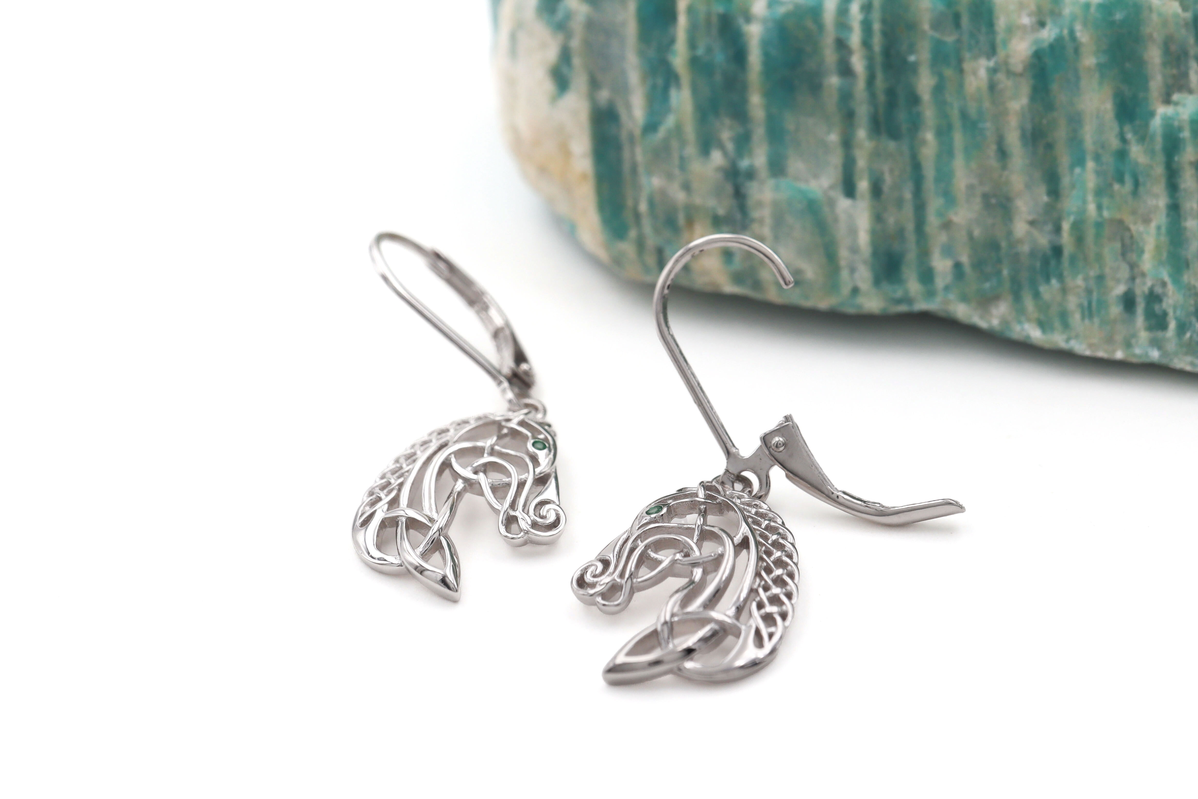 Celtic Horse Earrings Sku 25220 open