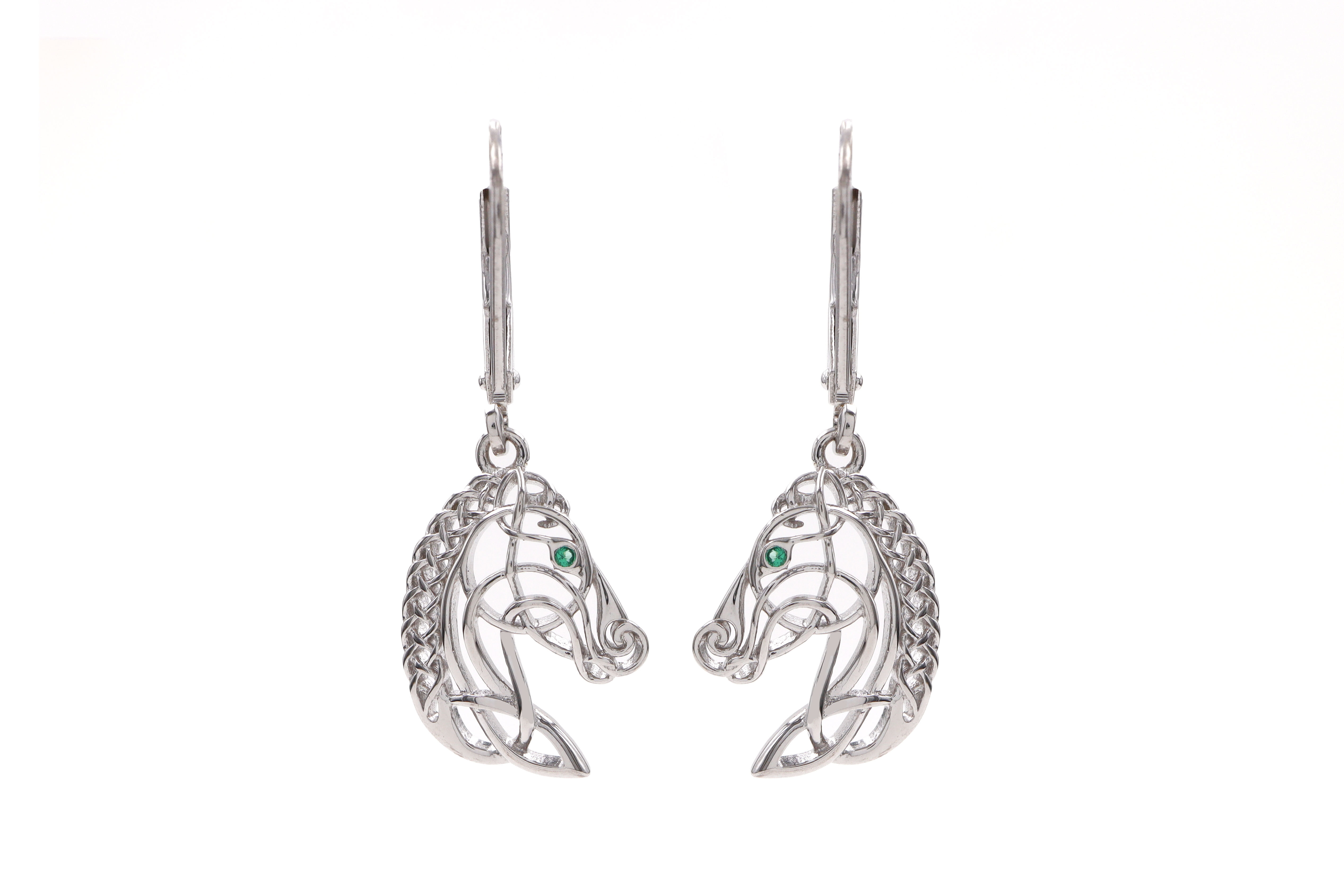 Celtic Horse Earrings Sku 25220 white background
