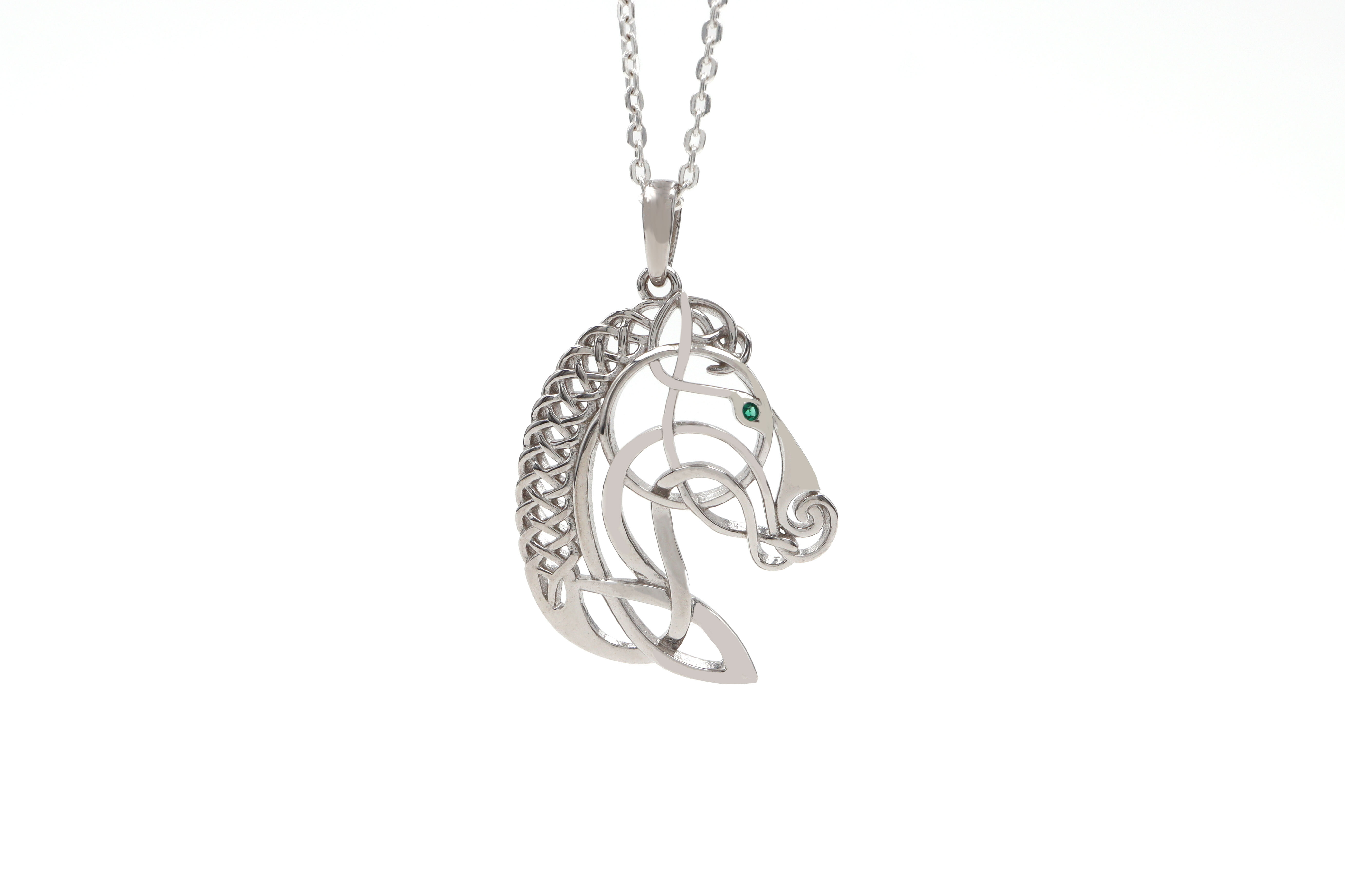 Celtic Horse Necklace Sku 25219 white background