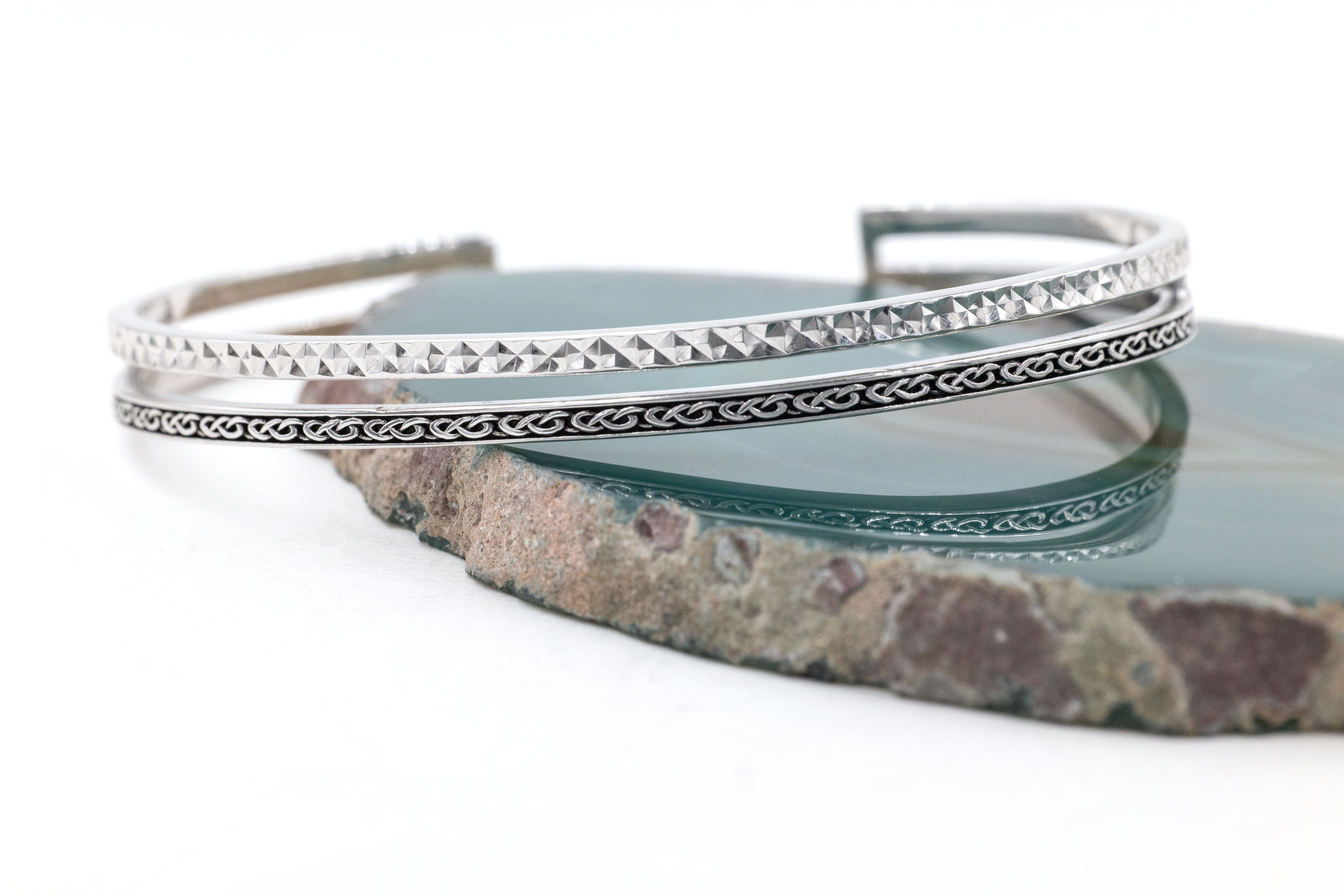 Womens Oxidized Celtic Knot Bracelet in Real Sterling Silver