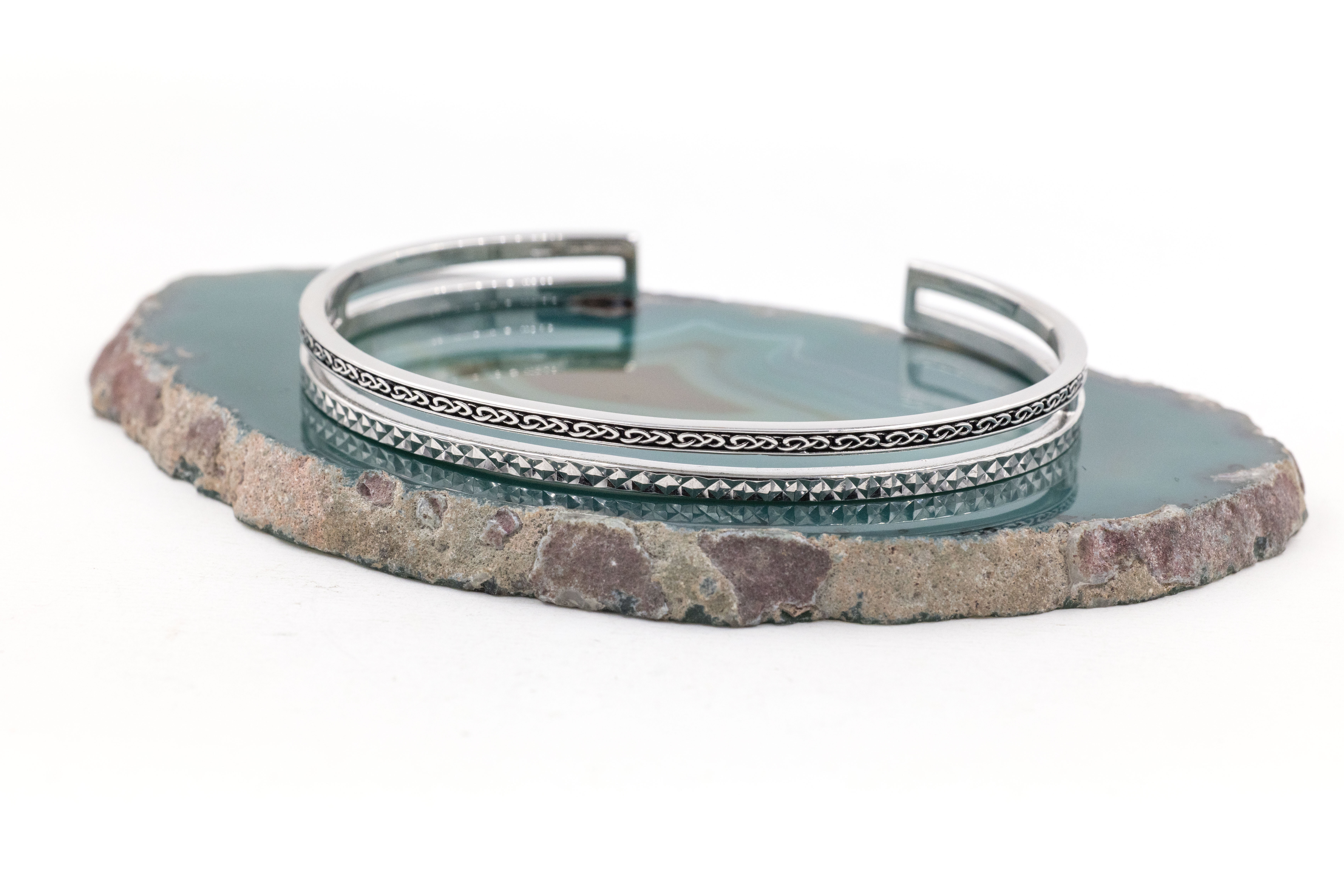 Womens Oxidized Celtic Knot Bracelet in Real Sterling Silver
