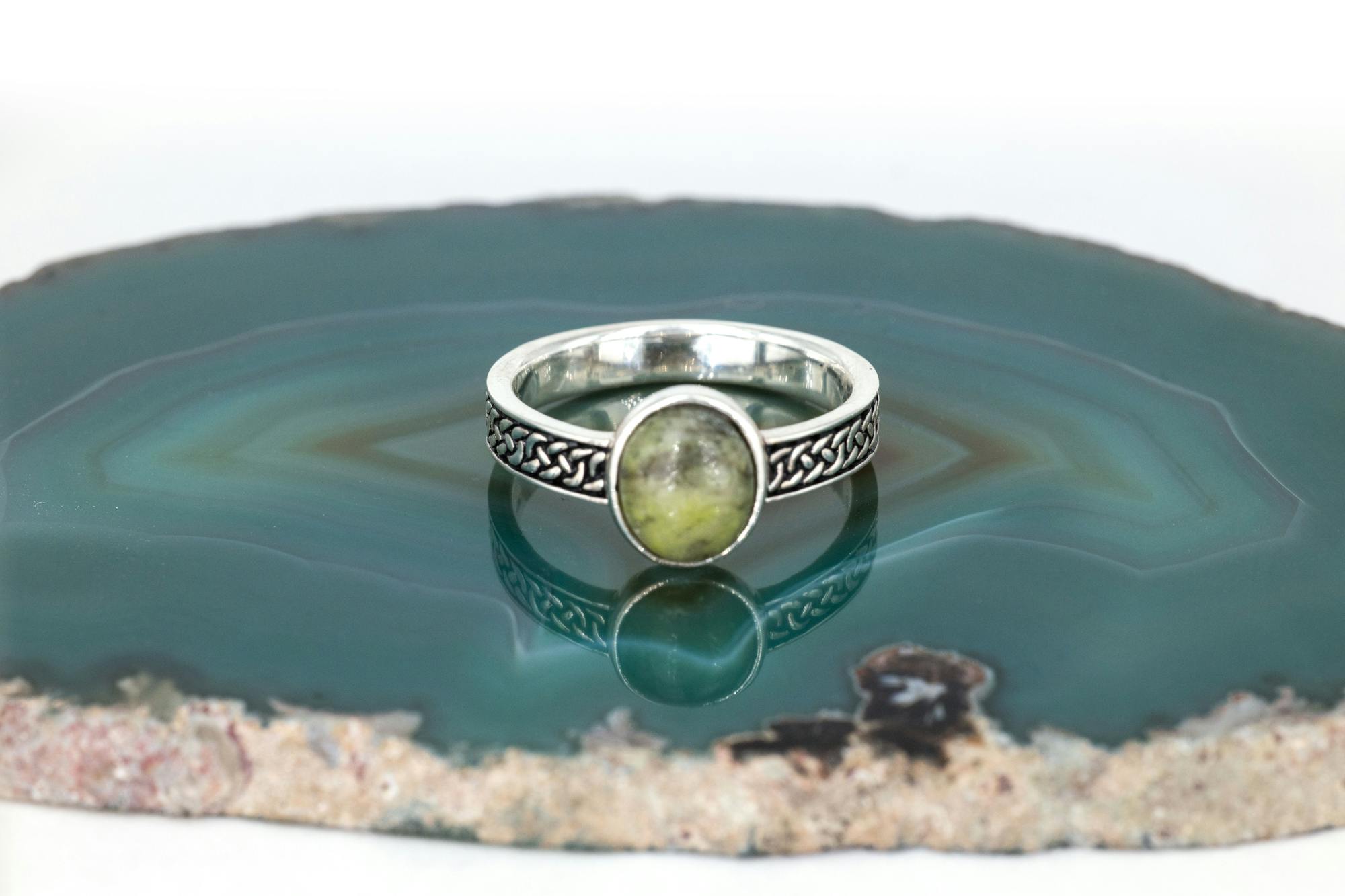 Beautiful Marble Rings Celtic Knot Connemara Marble Ring, From Ireland | My Irish Jeweler
