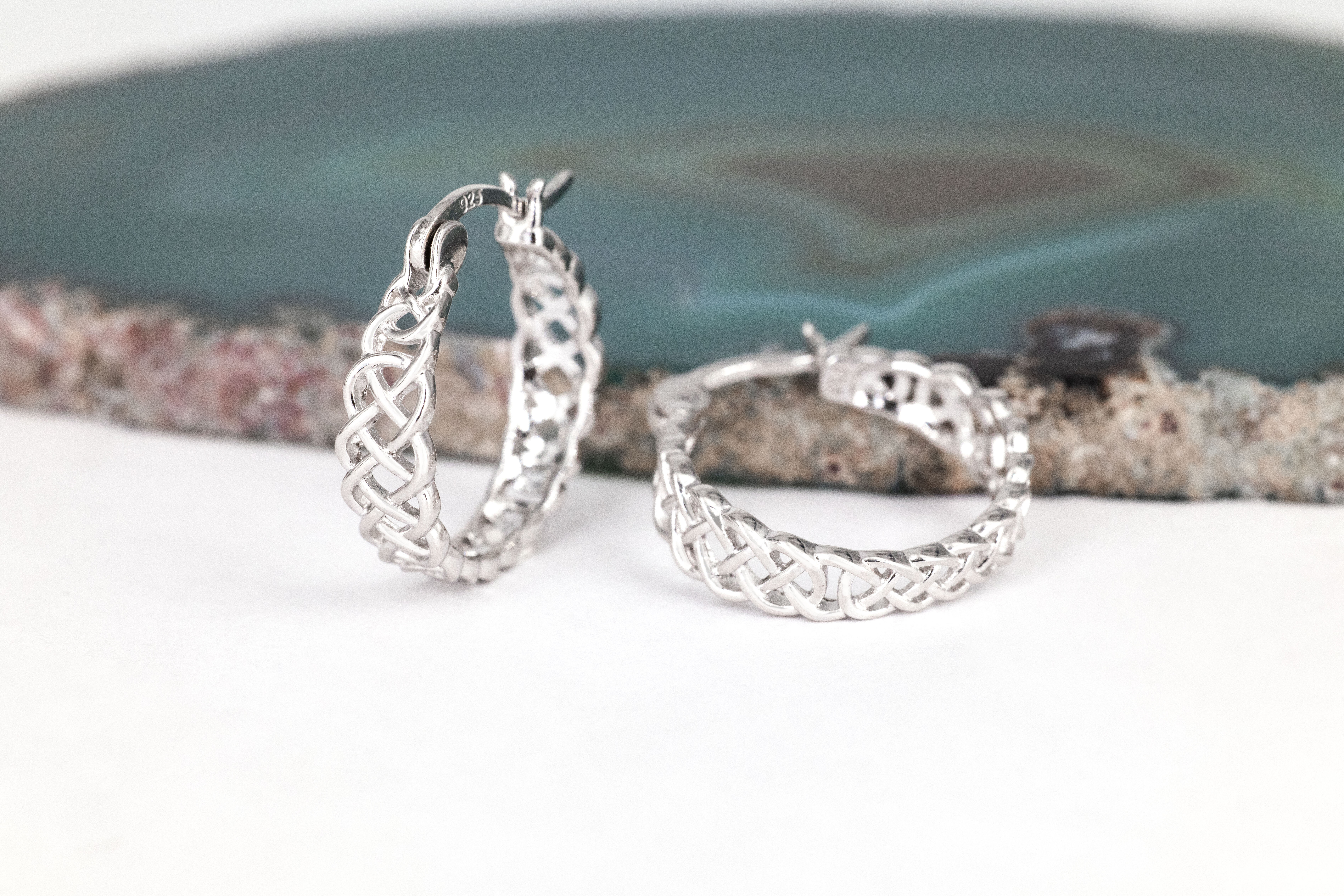Real Sterling Silver Celtic Knot Earrings For Women With a Polished Finish
