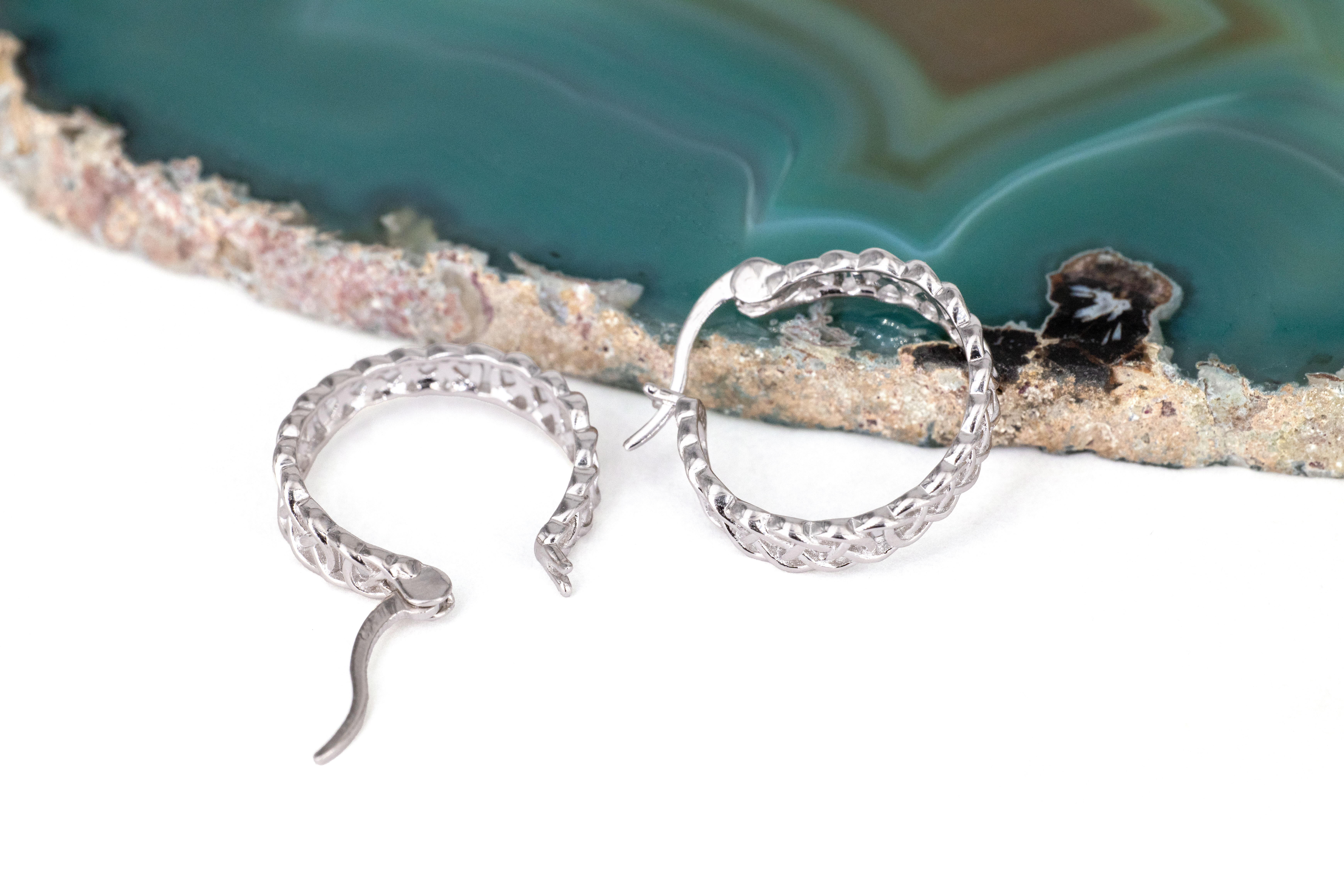 Irish Sterling Silver Celtic Knot Earrings For Women With a Polished Finish