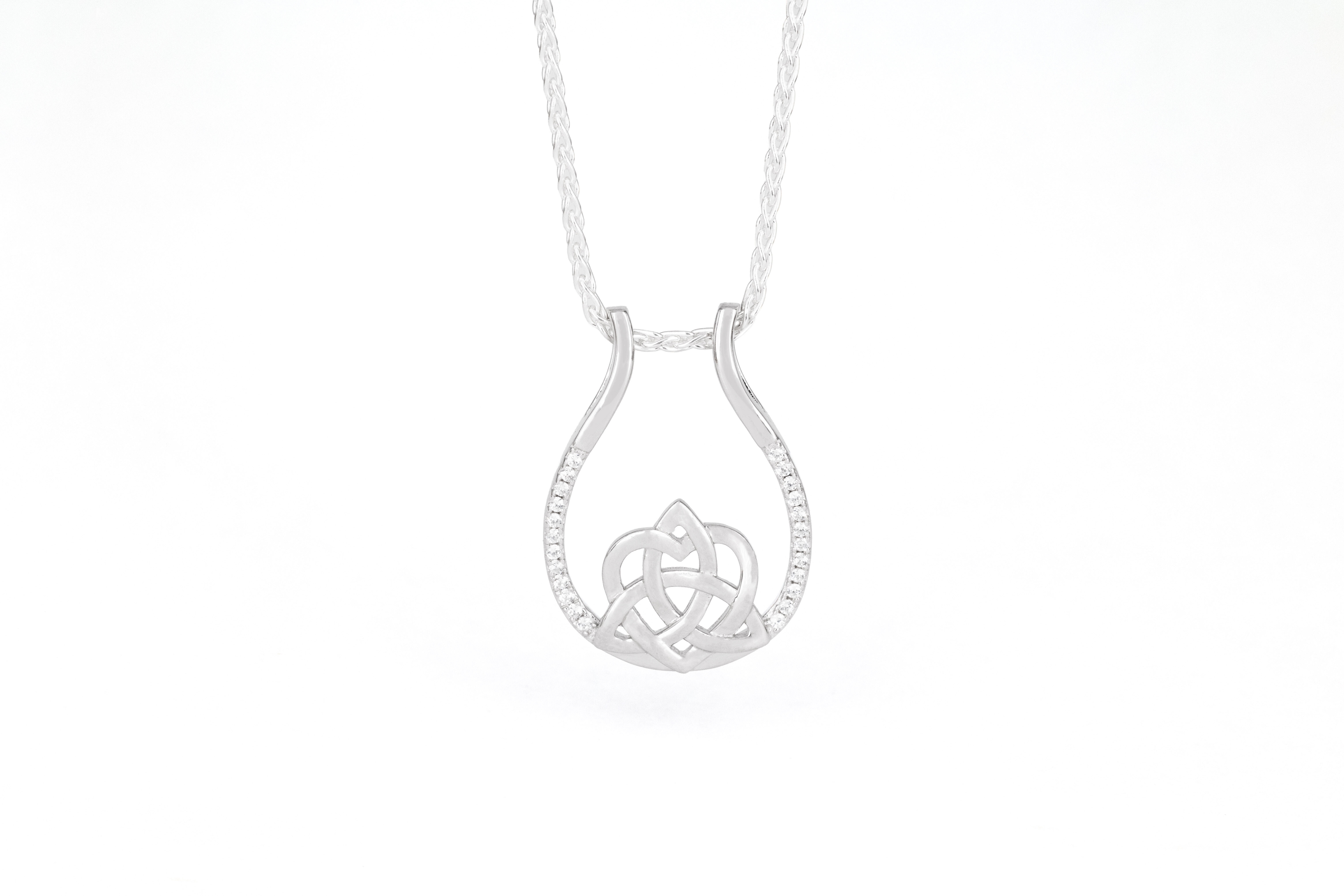 Authentic Sterling Silver Celtic Knot Necklace For Women With a Polished Finish