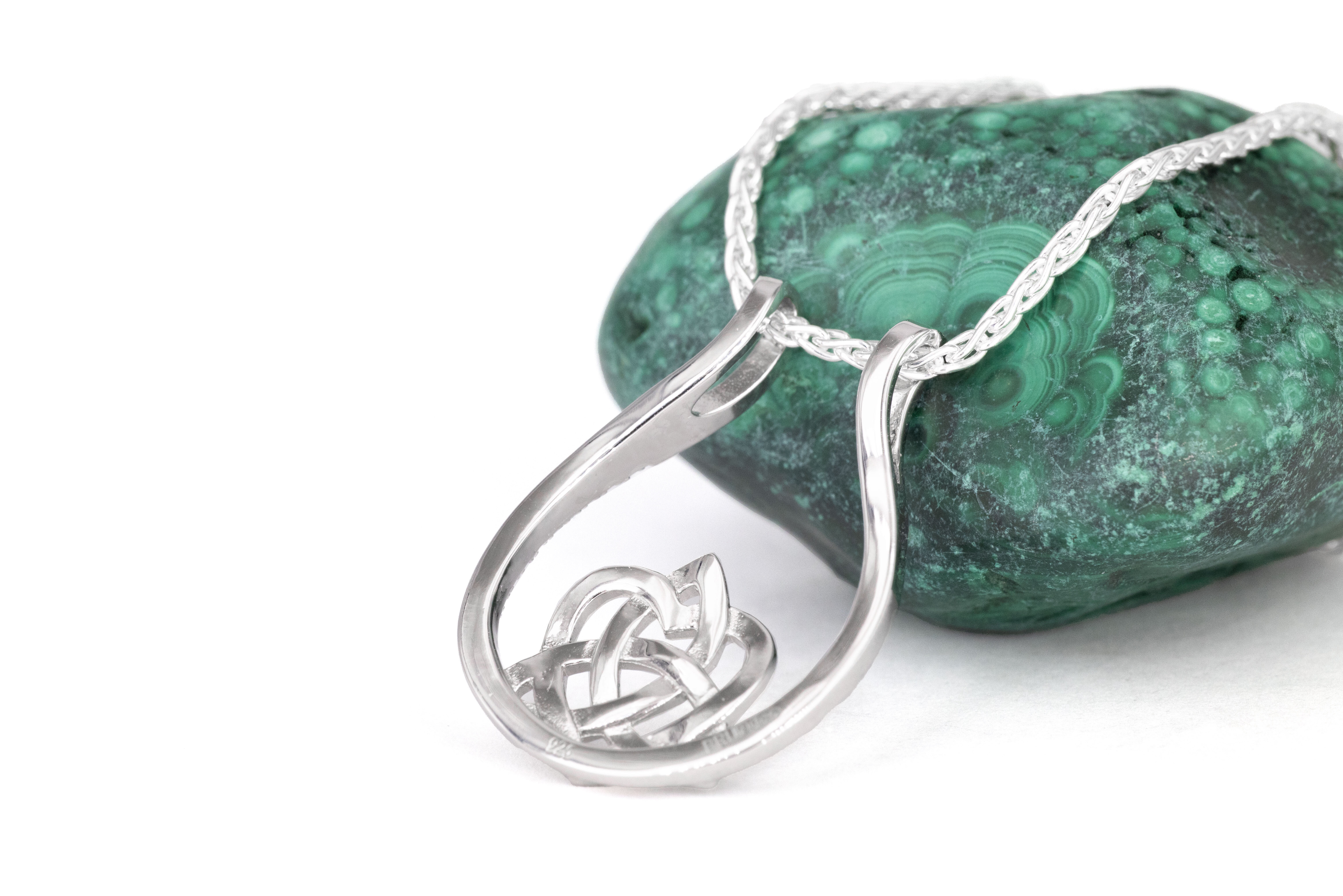 Attractive Sterling Silver Celtic Knot Necklace For Women With a Polished Finish