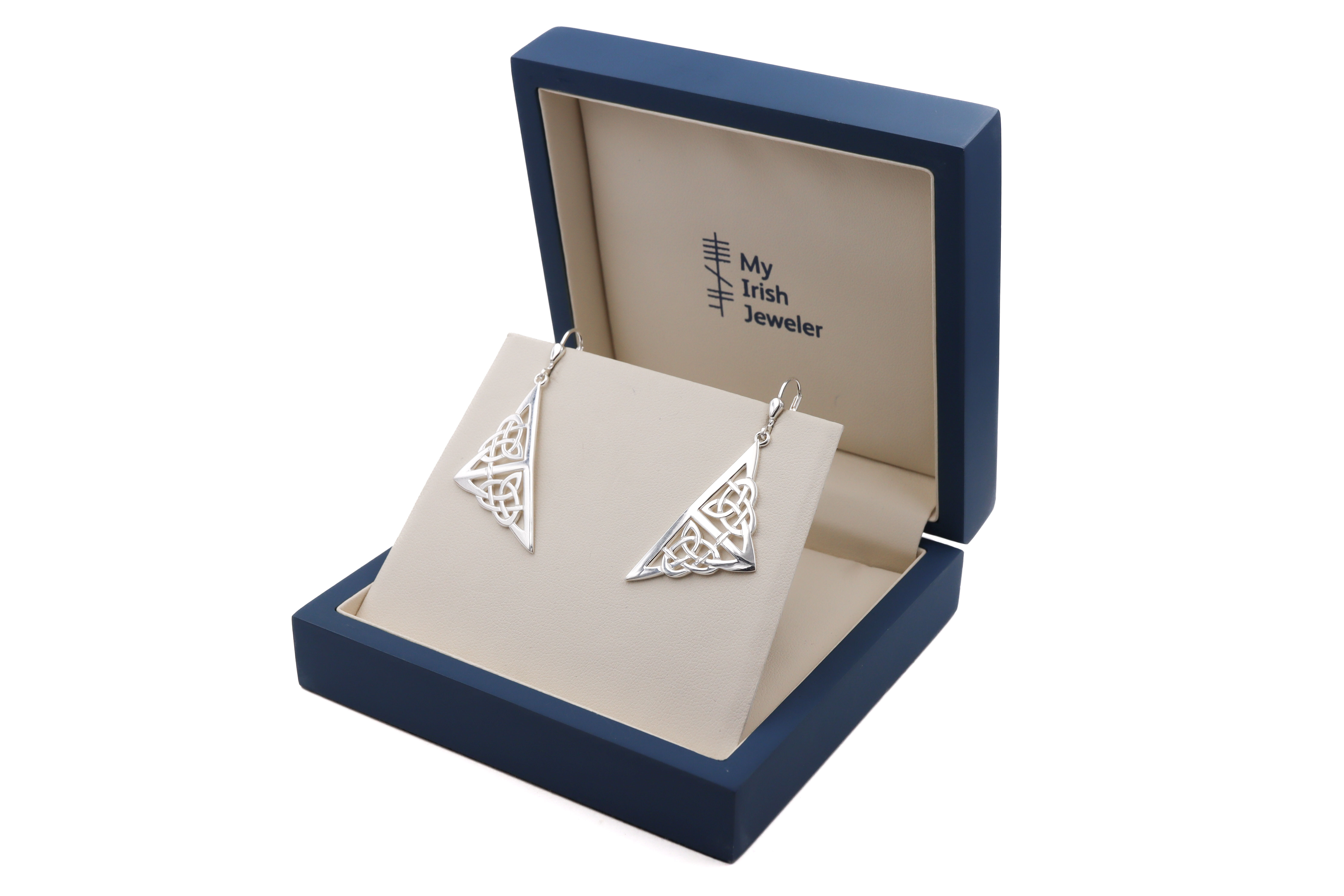Celtic Knot Triangular Earrings Sku 25108 box