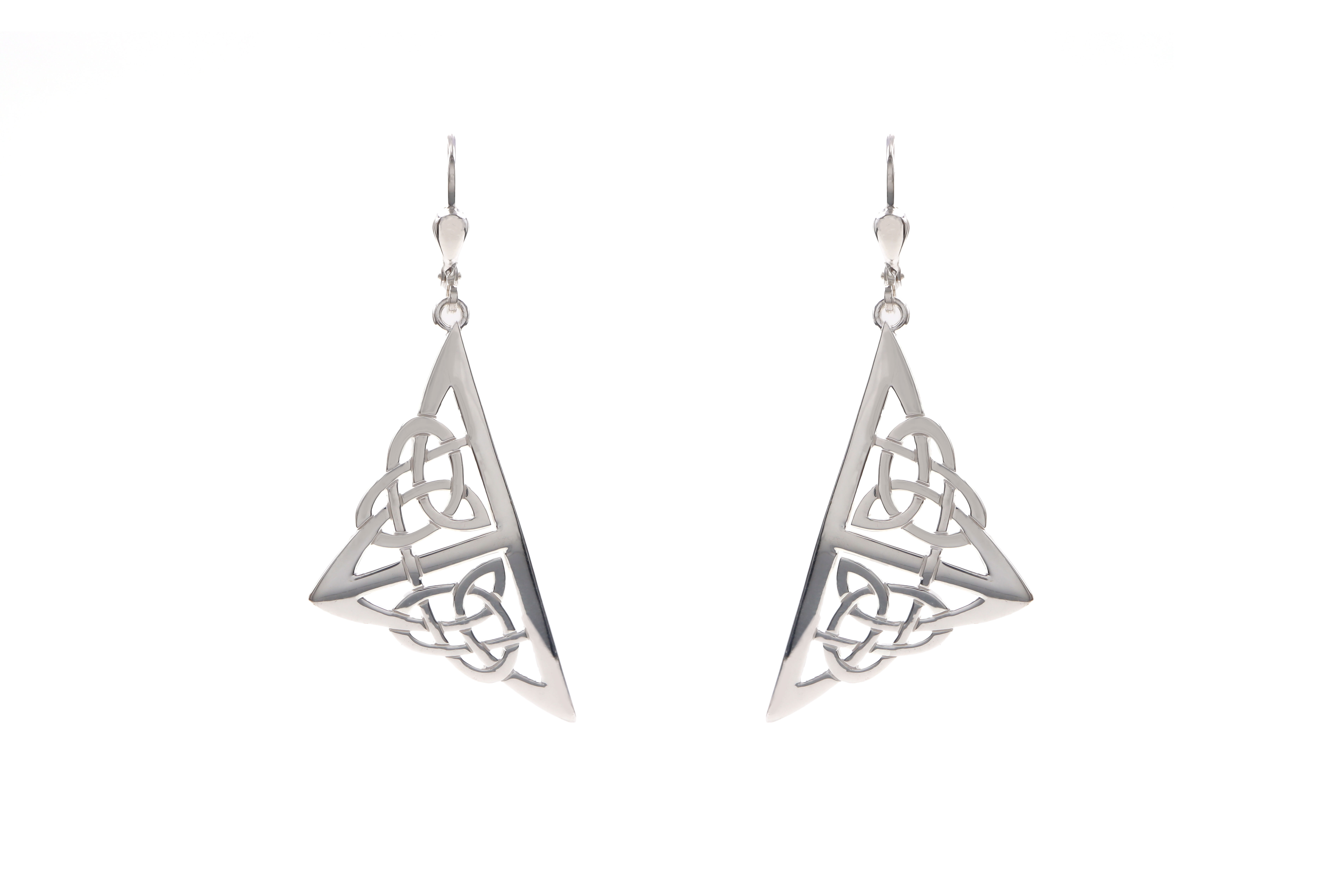 Celtic Knot Triangular Earrings Sku 25108 white background