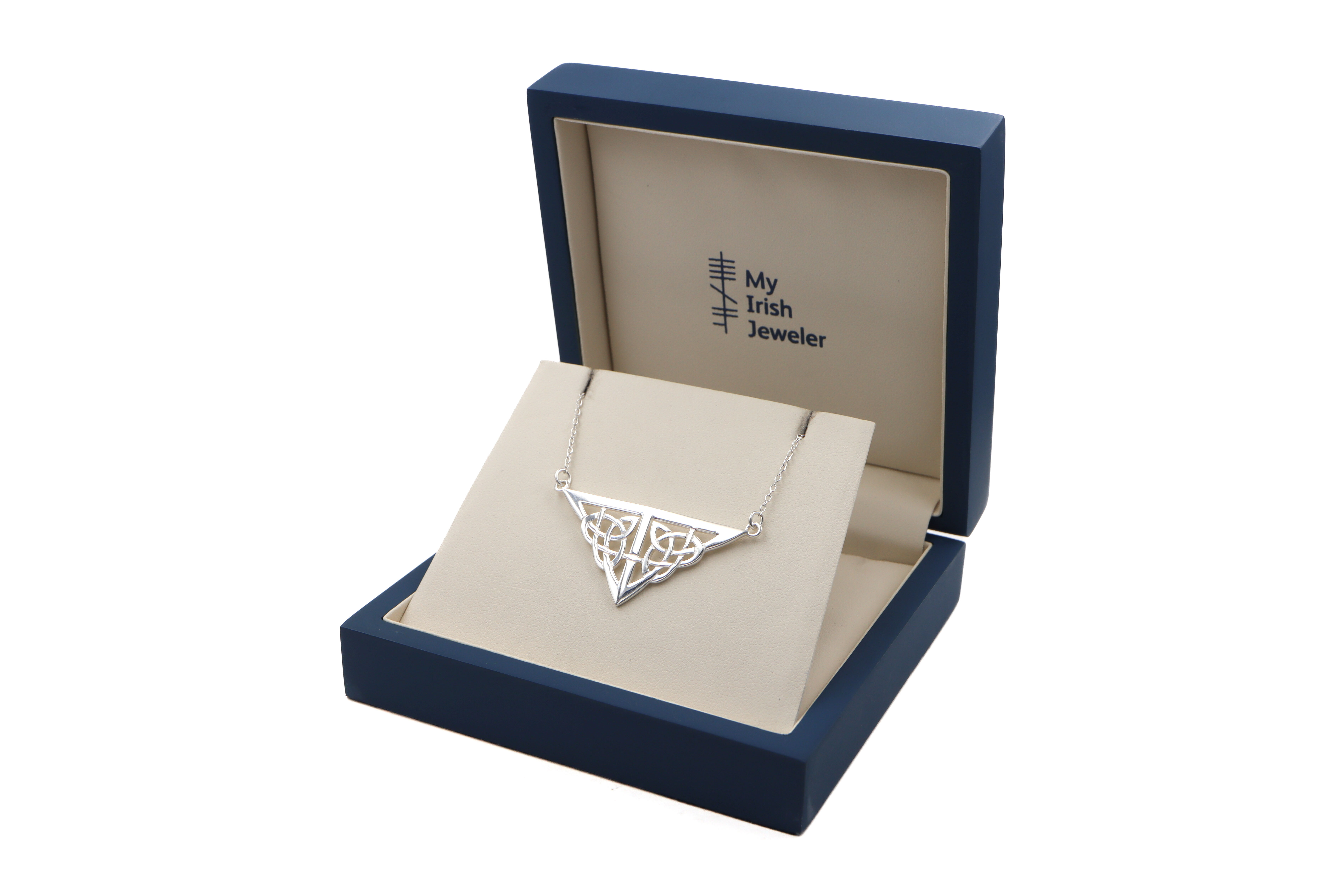 Celtic Knot Triangular Necklet Sku 25107 box