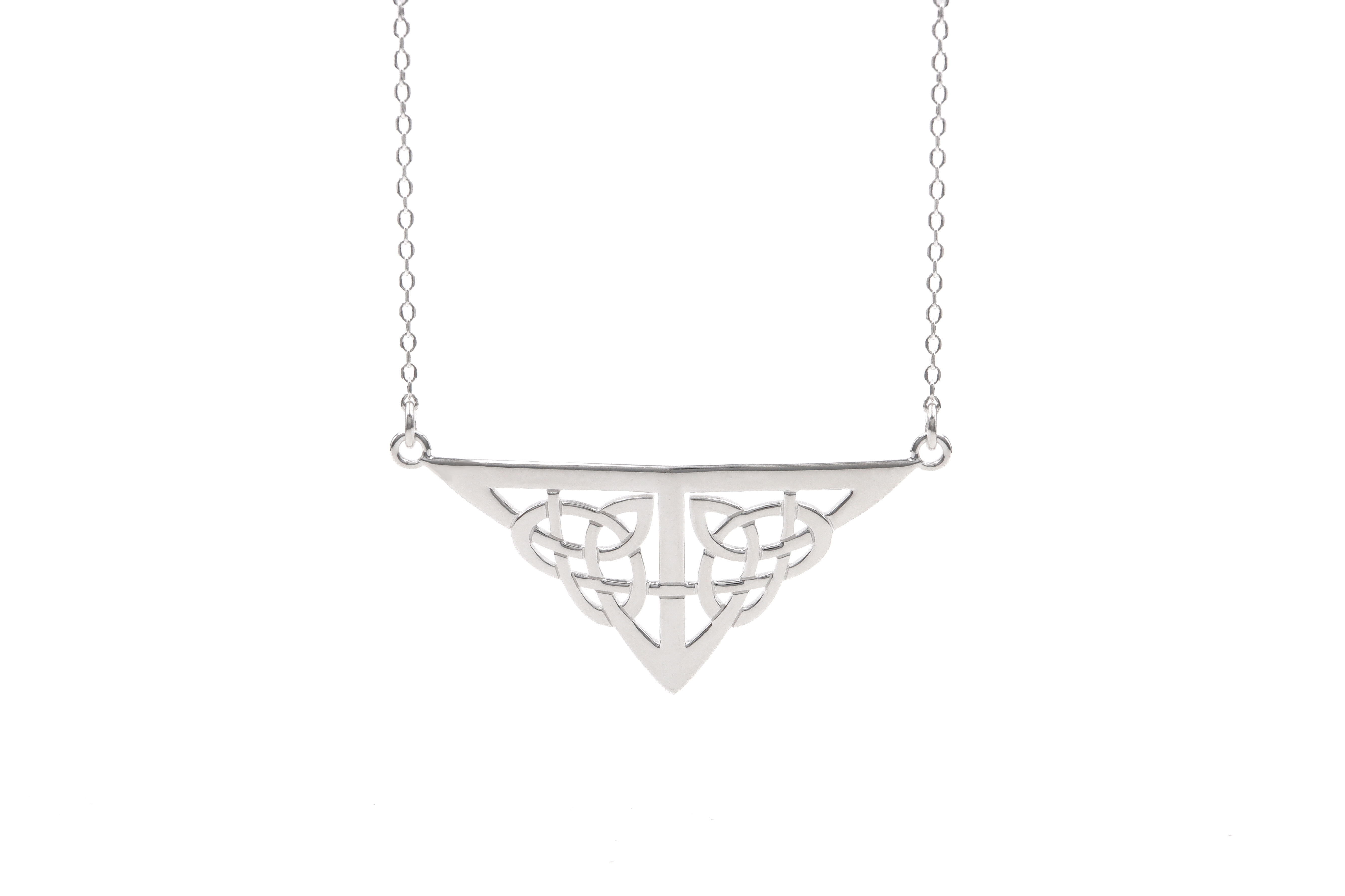 Celtic Knot Triangular Necklet Sku 25107 white background