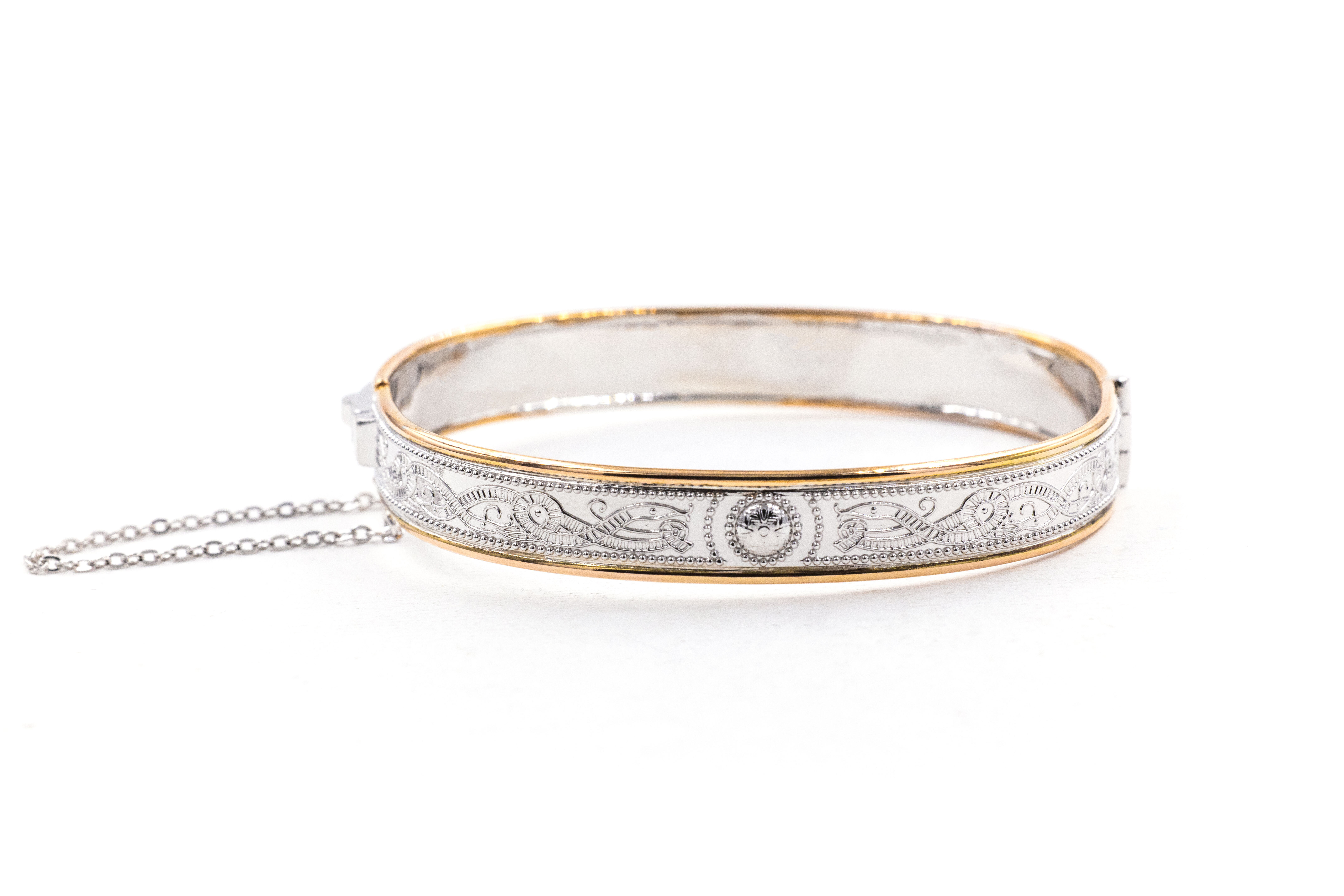 Attractive Sterling Silver & Yellow Gold Celtic Warrior Bracelet For Women