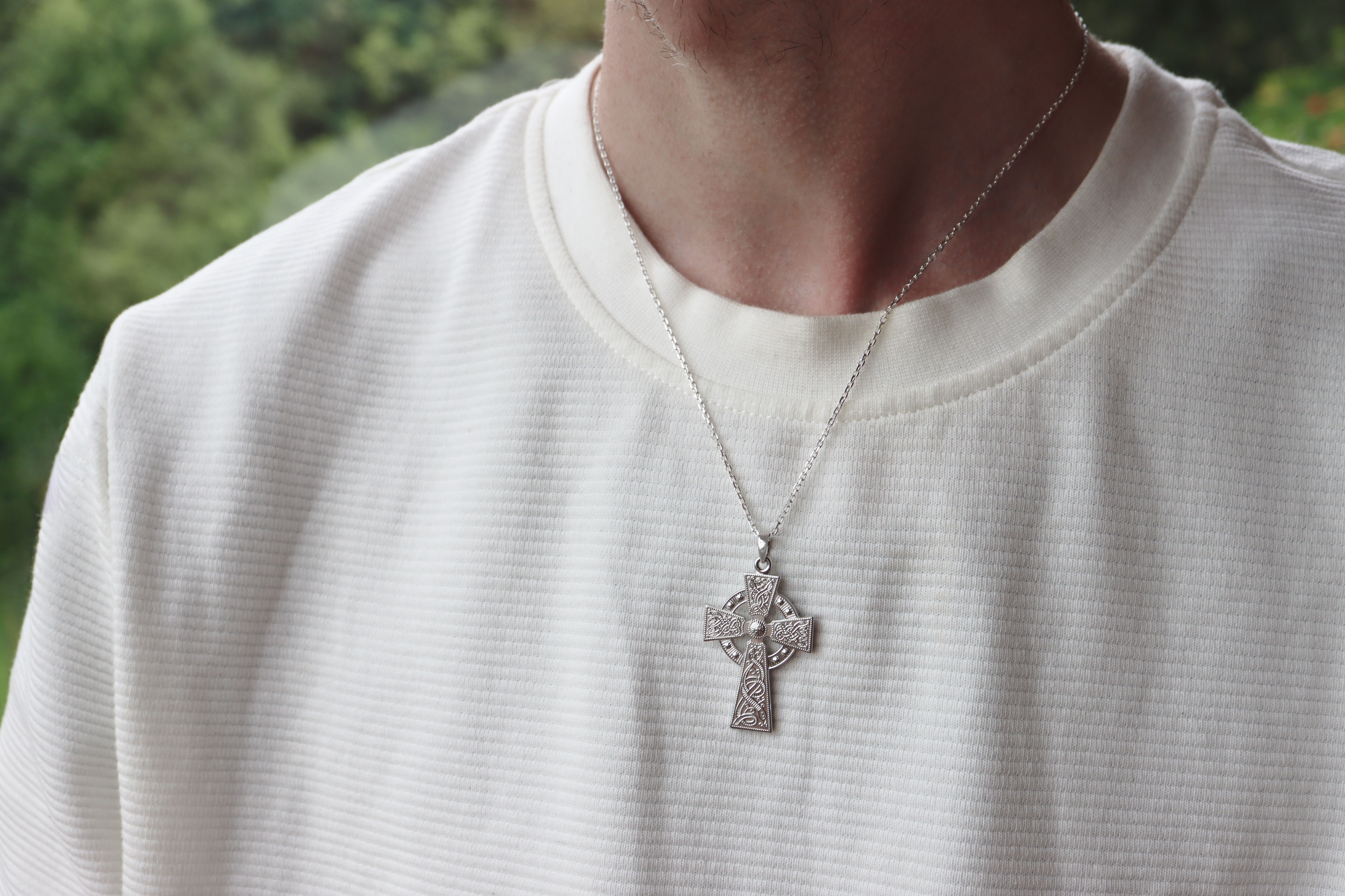 Gorgeous Florentine Sterling Silver Celtic Warrior Gift Set - Model Photo