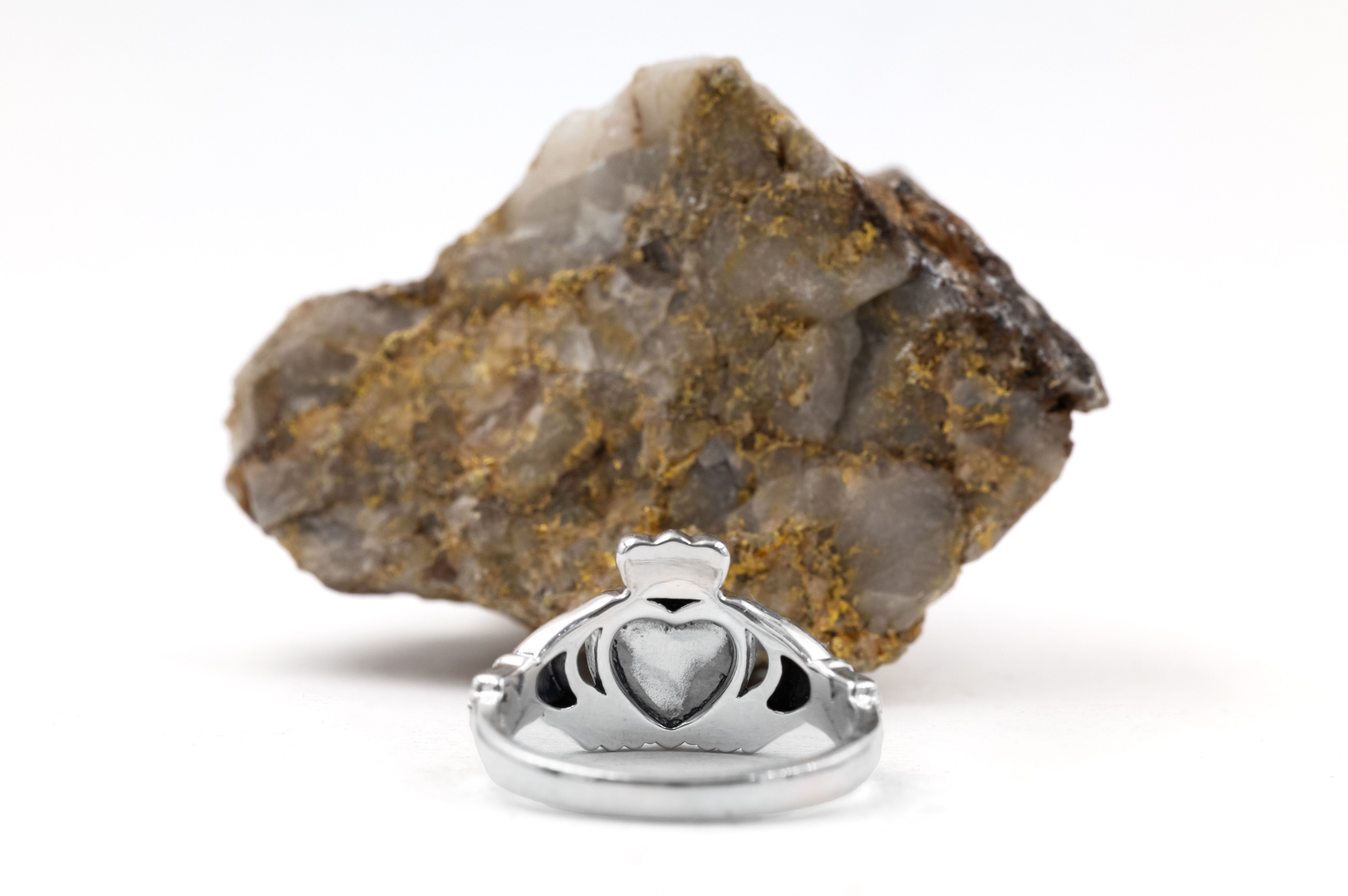 Gorgeous Sterling Silver Connemara Marble Ring For Women With a Polished Finish. Picture Of The Back.