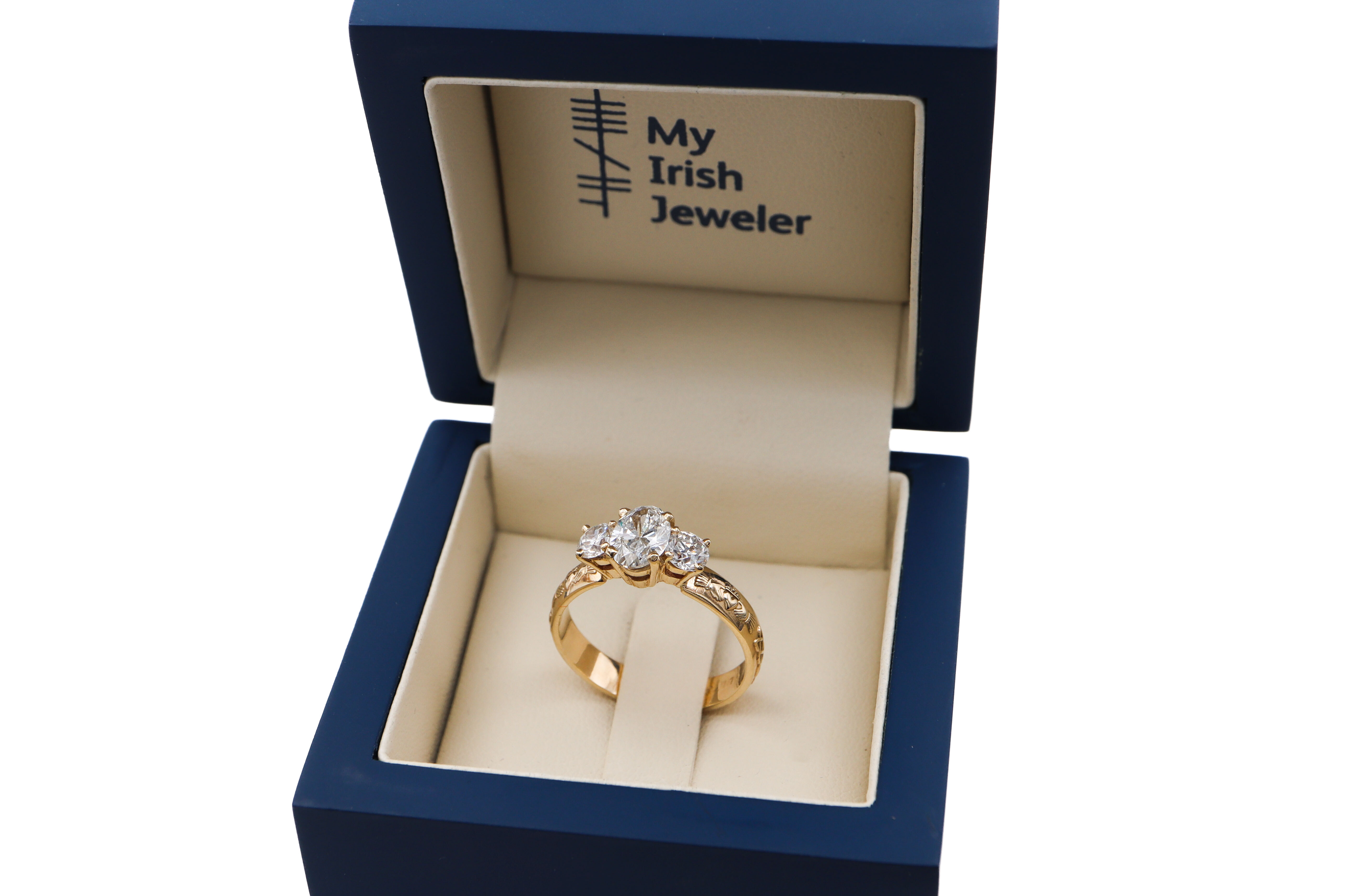 Attractive 14K Yellow Gold Claddagh 3.6mm Ring For Women With a Polished Finish. In Luxury Packaging.