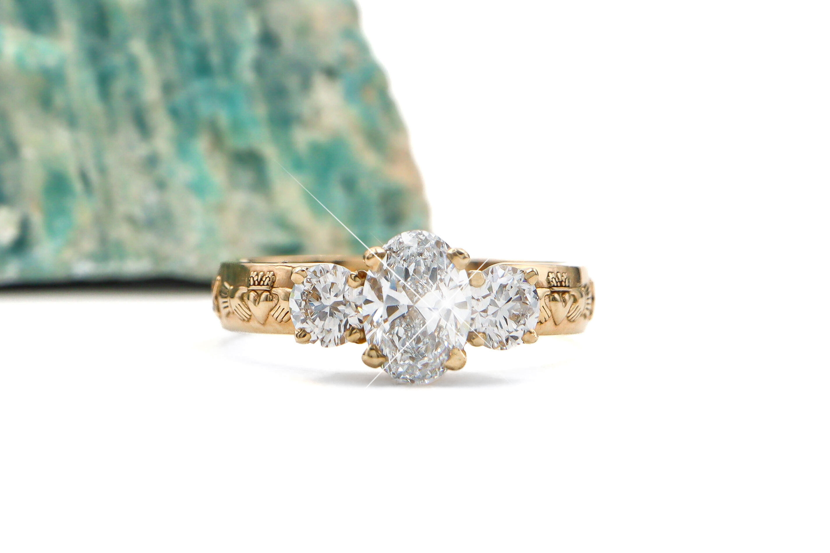 Striking 14K Yellow Gold Claddagh 3.6mm Ring With a Polished Finish For Women