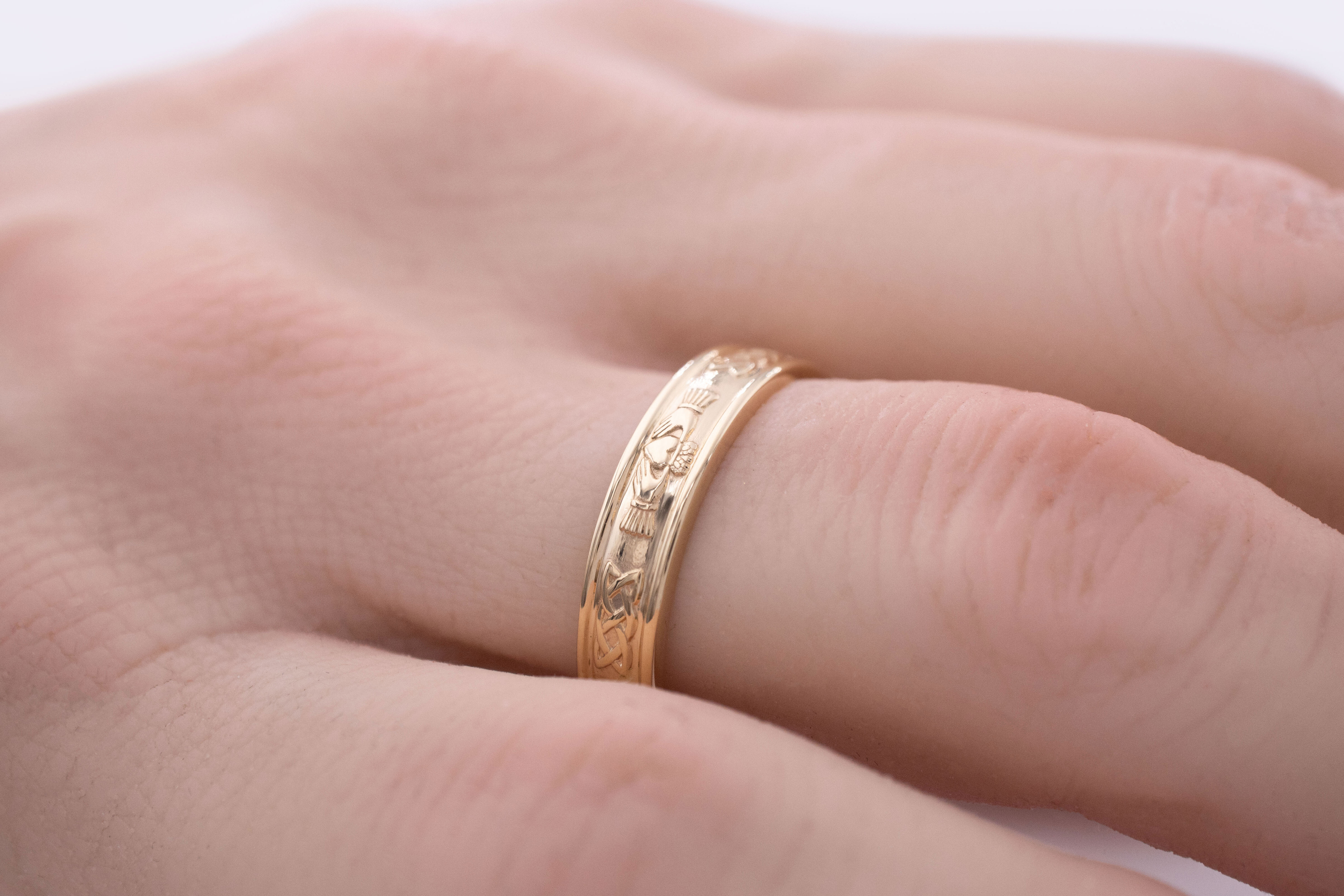 Claddagh Celtic Knot Wedding Band, From Ireland My Irish Jeweler