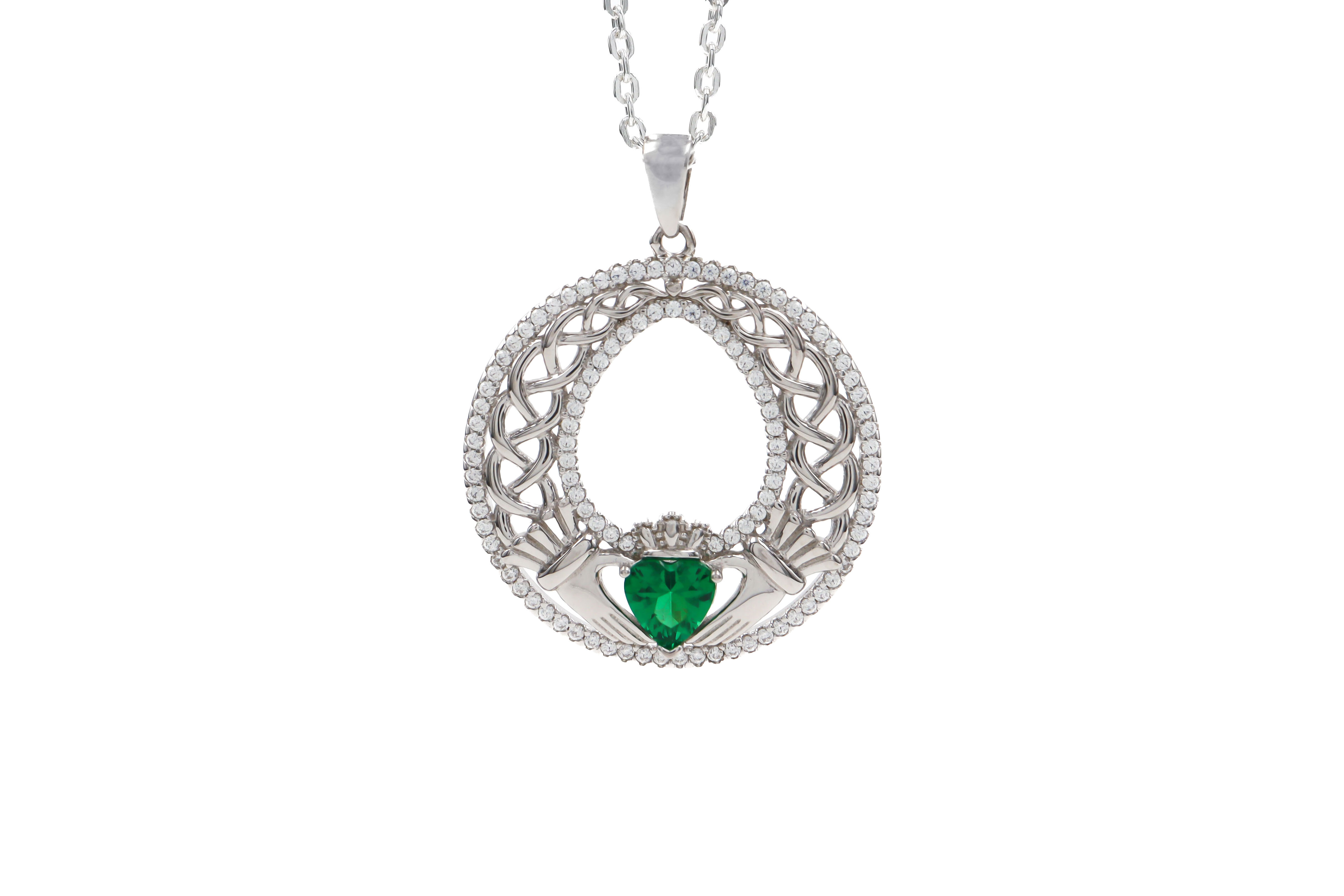 Claddagh Celtic Necklace Sku 25267 white background