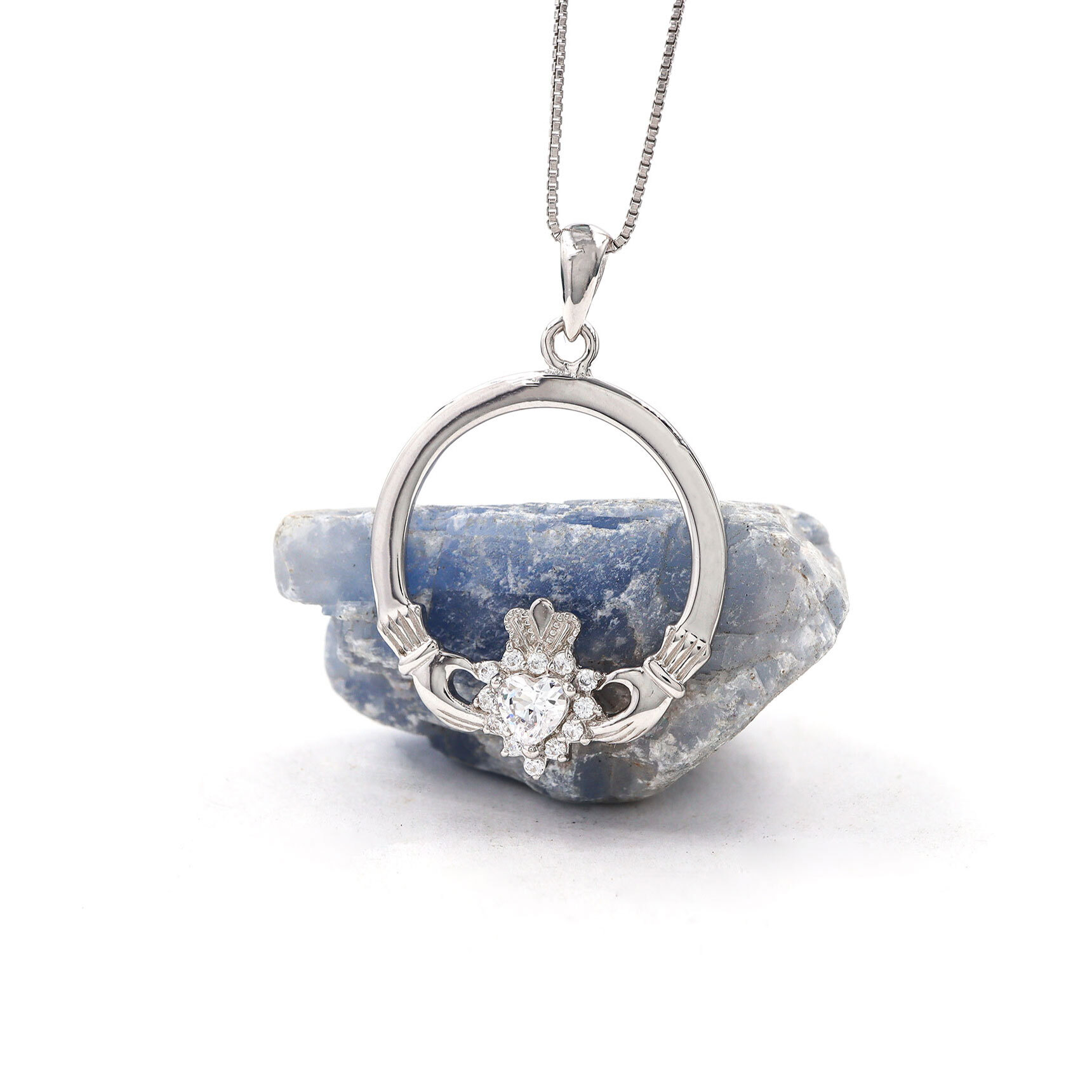 Claddagh Cluster CZ Necklace