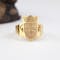 Mens Luxurious 14K Yellow Gold Family Crest 7.8mm Ring - Gallery