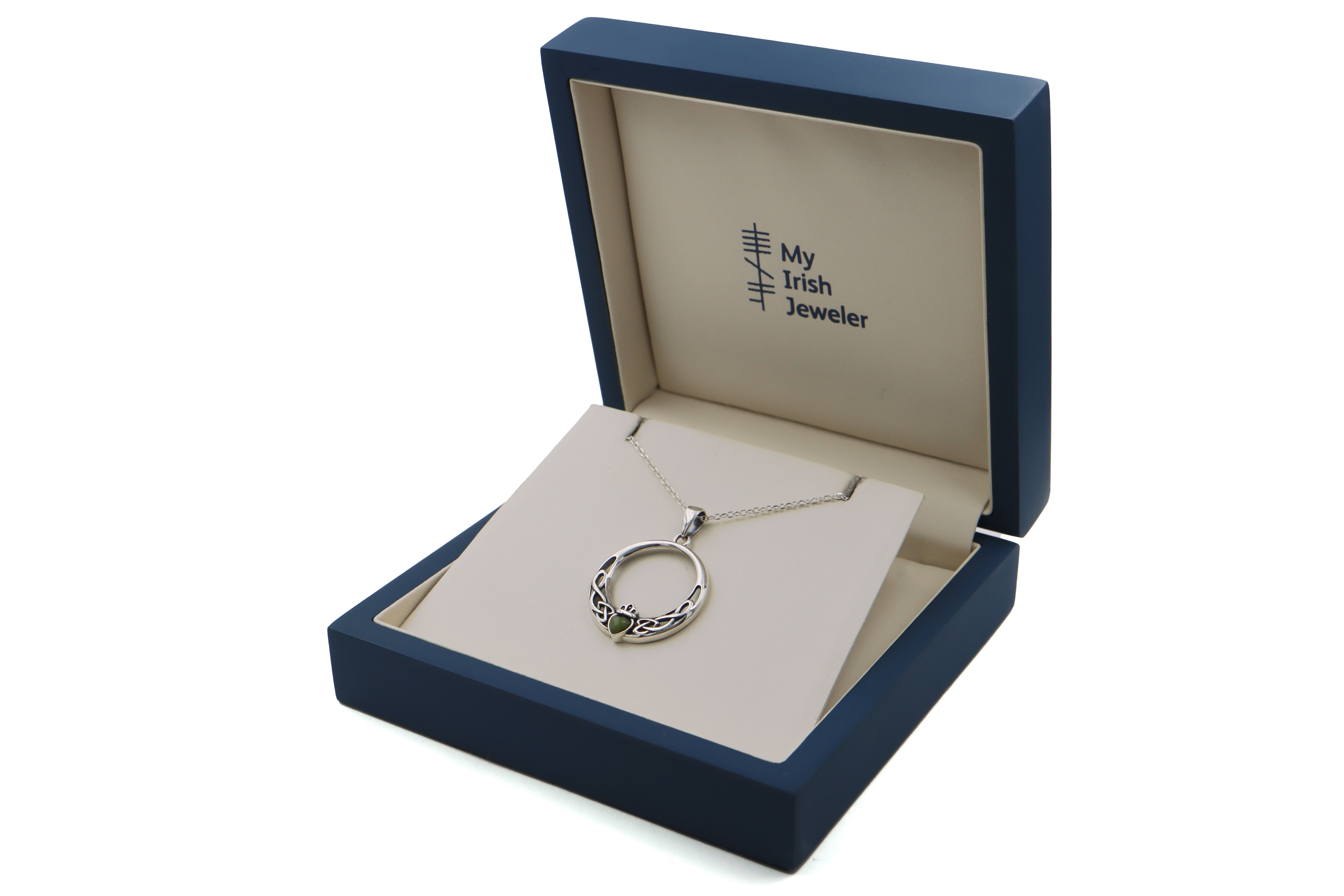 Claddagh Connemara Marble Necklace S Ku 25211 box