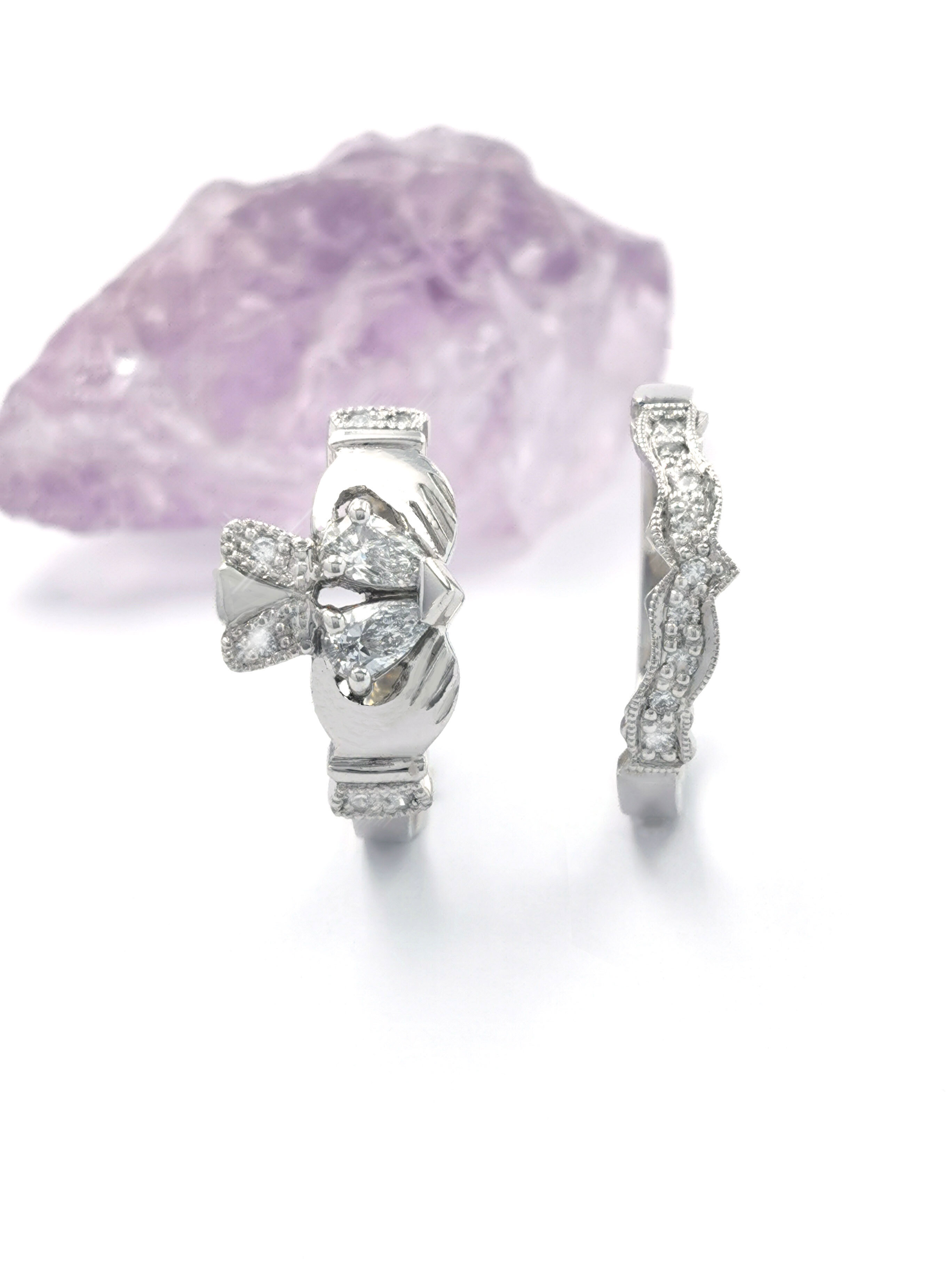 Irish Platinum Claddagh 9.0mm Ring For Women