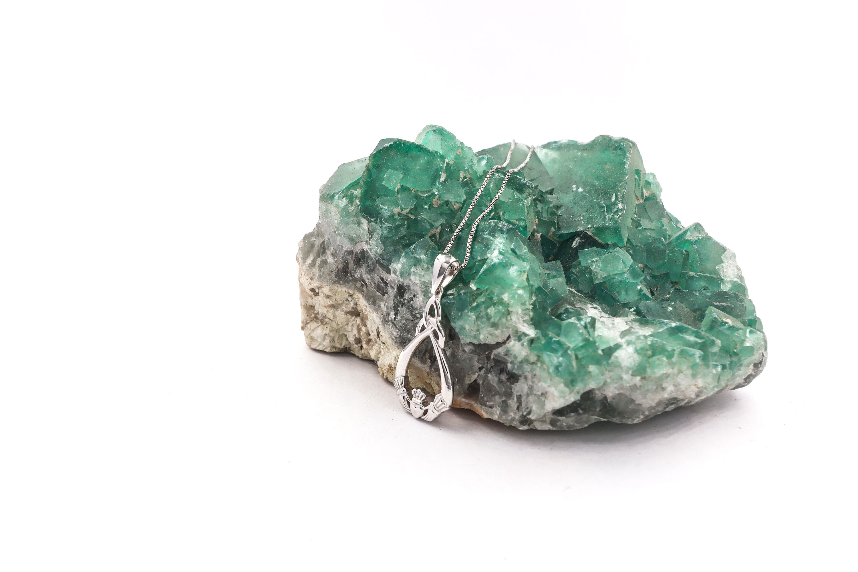 Irish Sterling Silver Claddagh Necklace For Women