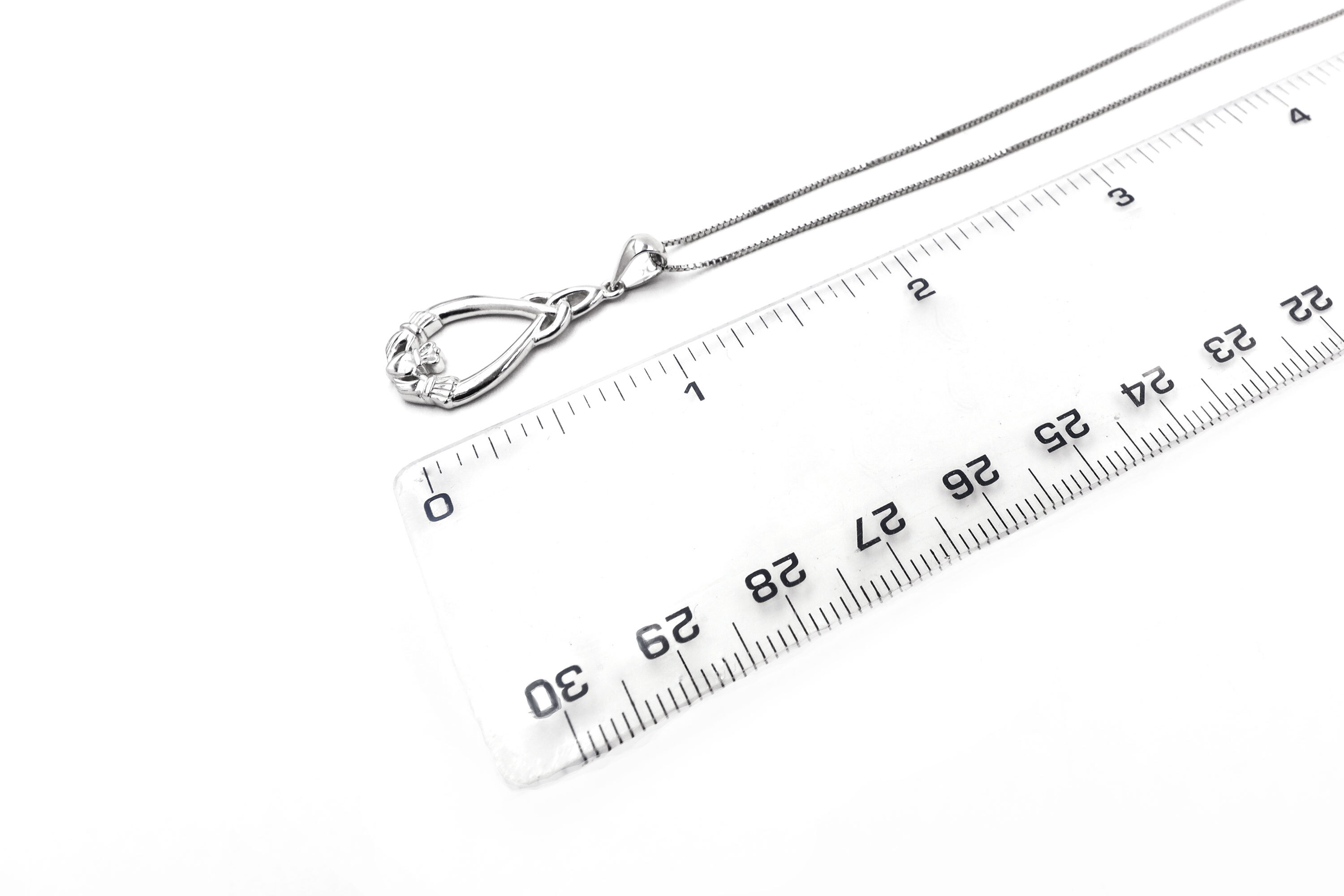 Womens Claddagh & Trinity Knot Necklace in Real Sterling Silver