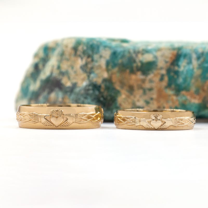 Claddagh Wedding Couples Ring Set, From Ireland My Irish Jeweler