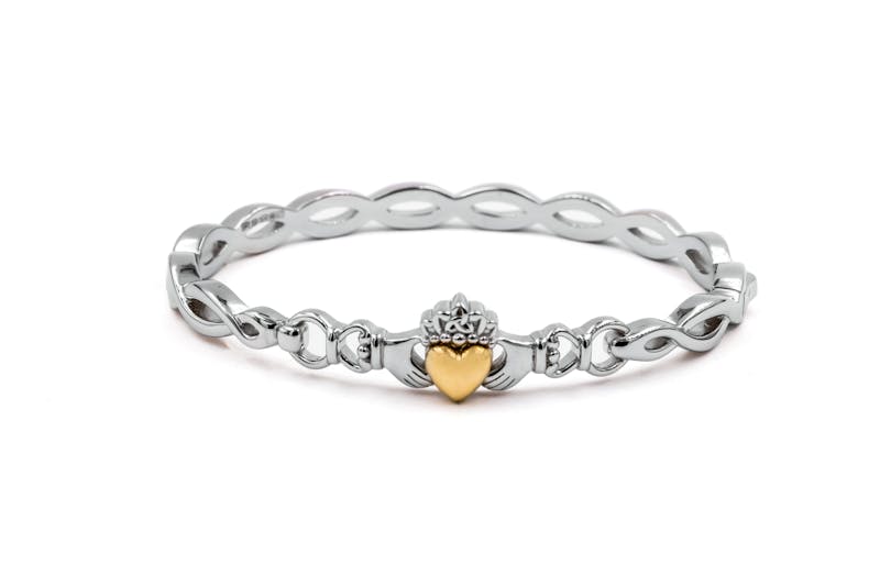 Womens Claddagh Gift Set in Sterling Silver & 10K Yellow Gold