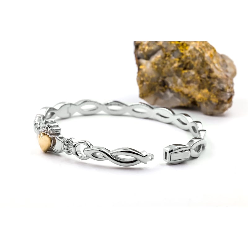 Irish Sterling Silver & 10K Yellow Gold Claddagh Gift Set For Women