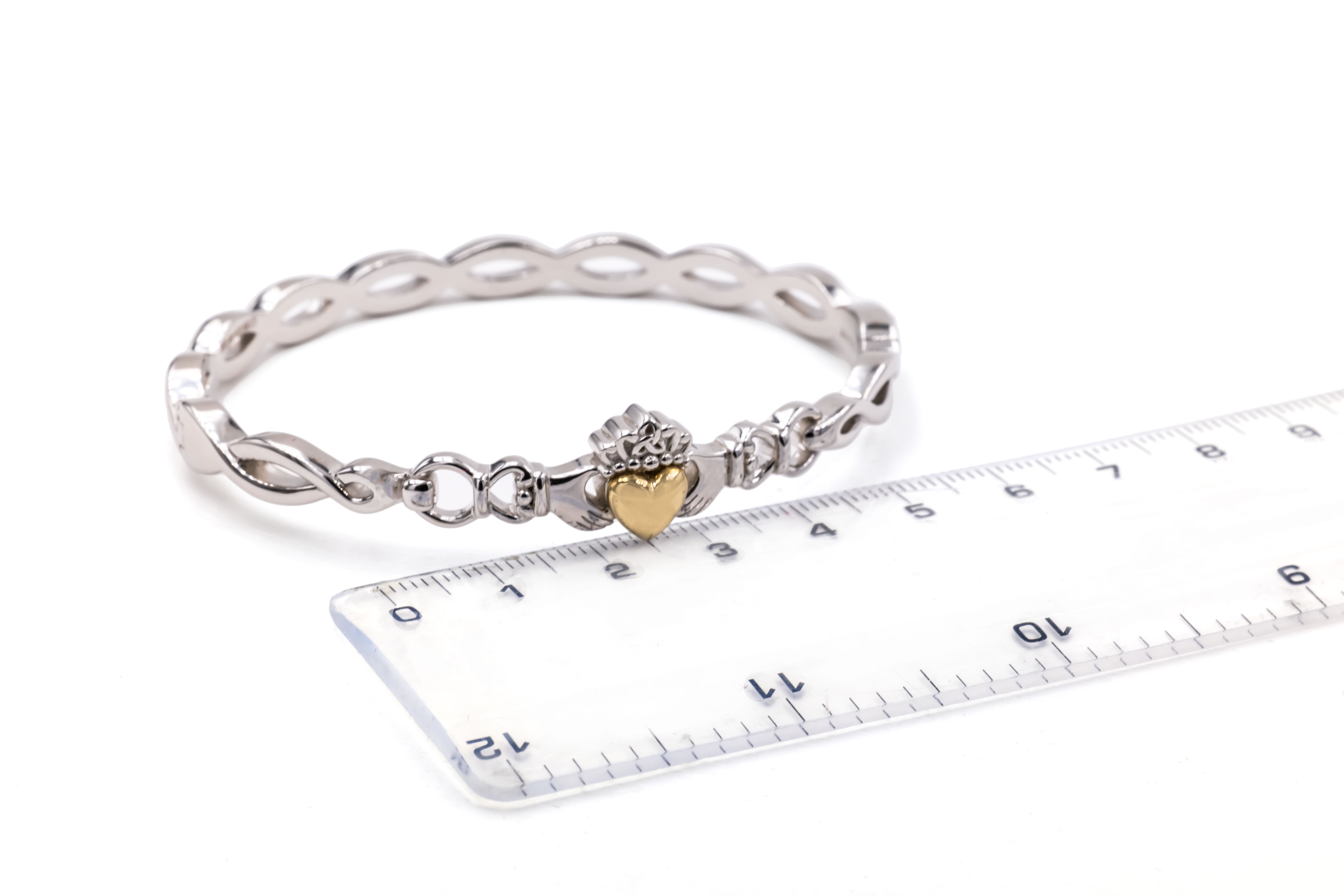 Striking Sterling Silver & 10K Yellow Gold Claddagh Gift Set For Women