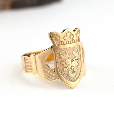 Claddagh Ring with Your Family Crest