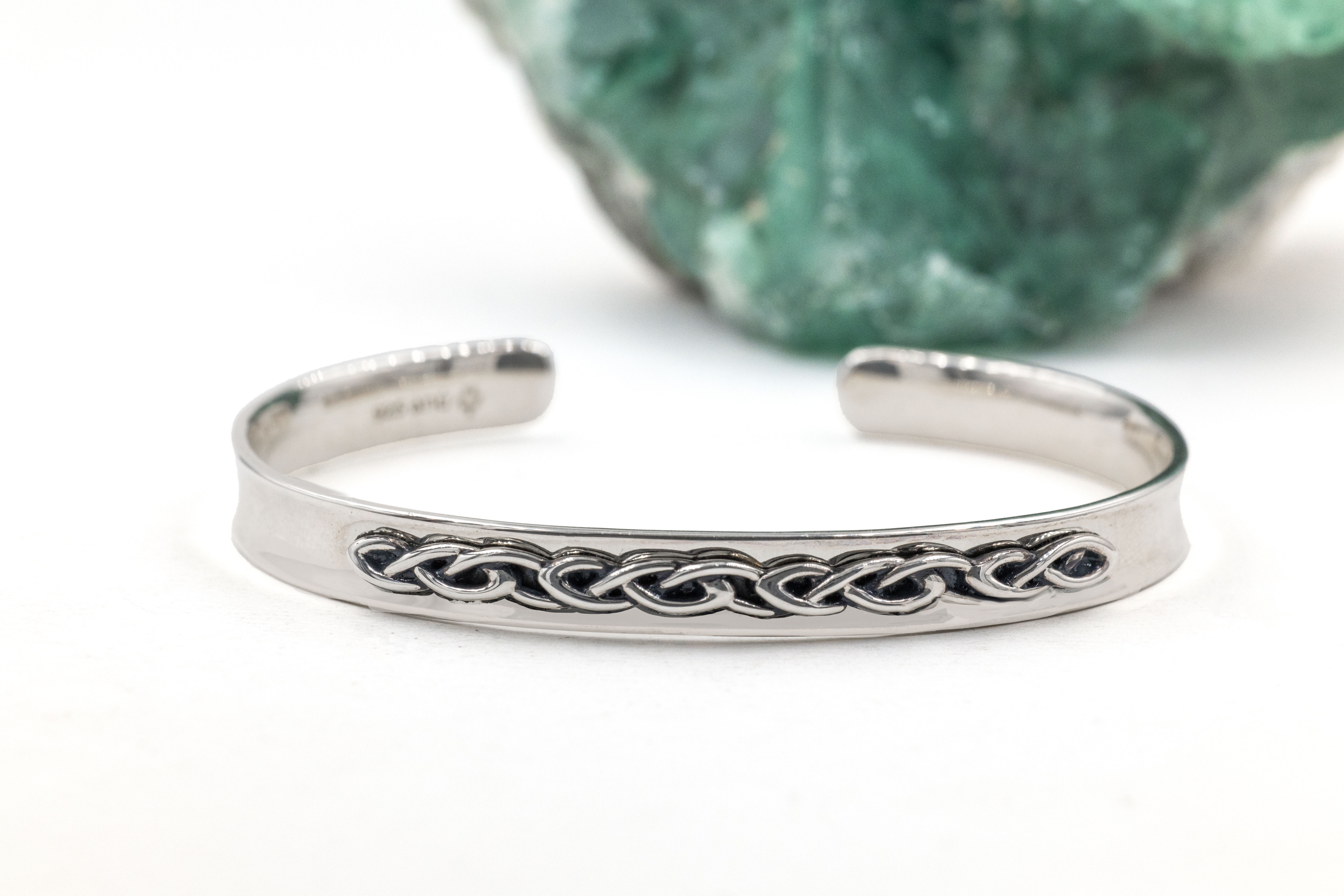 Womens Celtic Knot Bracelet in Sterling Silver With a Oxidized Finish