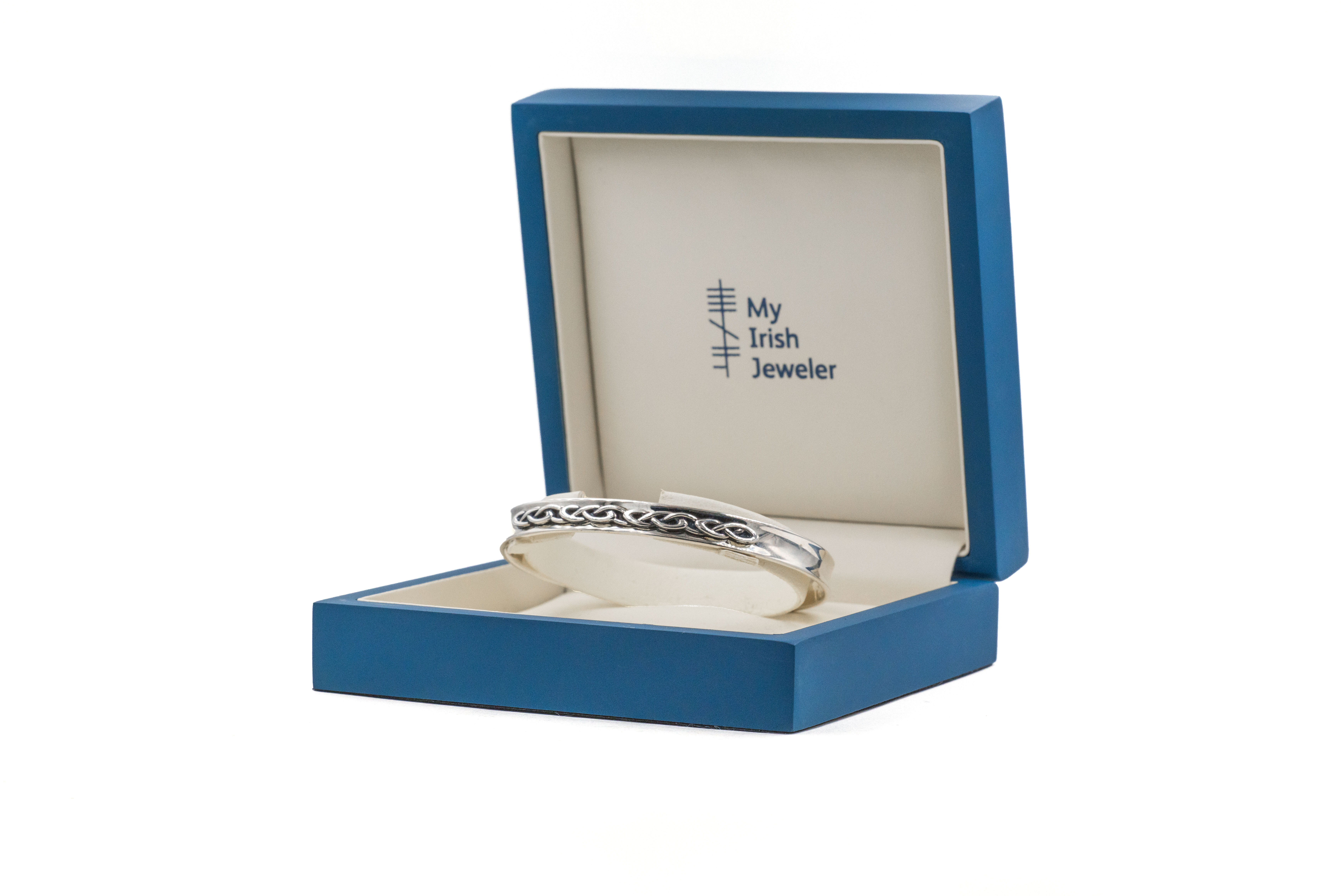 Womens Irish Oxidized Sterling Silver Celtic Knot Bracelet