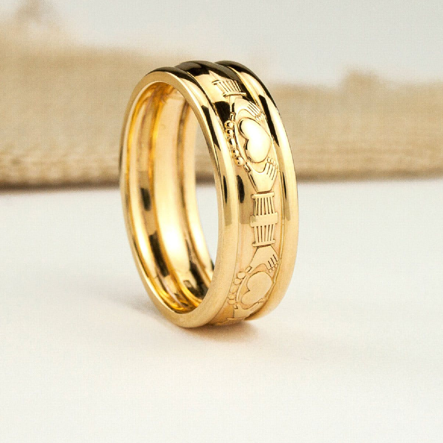 Claddagh Ring 9ct Gold Chunky Heavy Ring Fully UK Hallmarked Large Sizes  15g | eBay