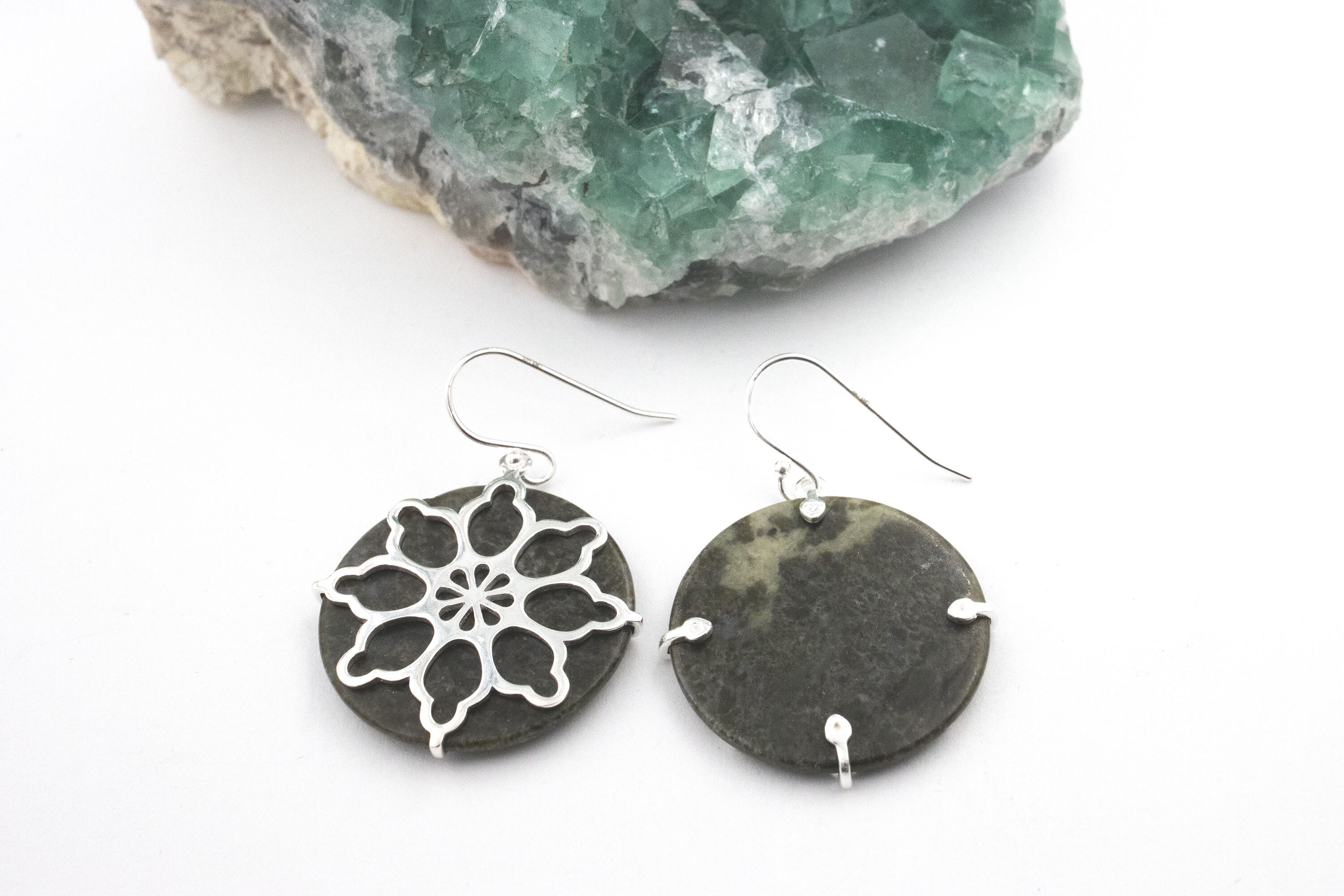 Irish Sterling Silver Connemara Marble & Celtic Knot Gift Set For Women