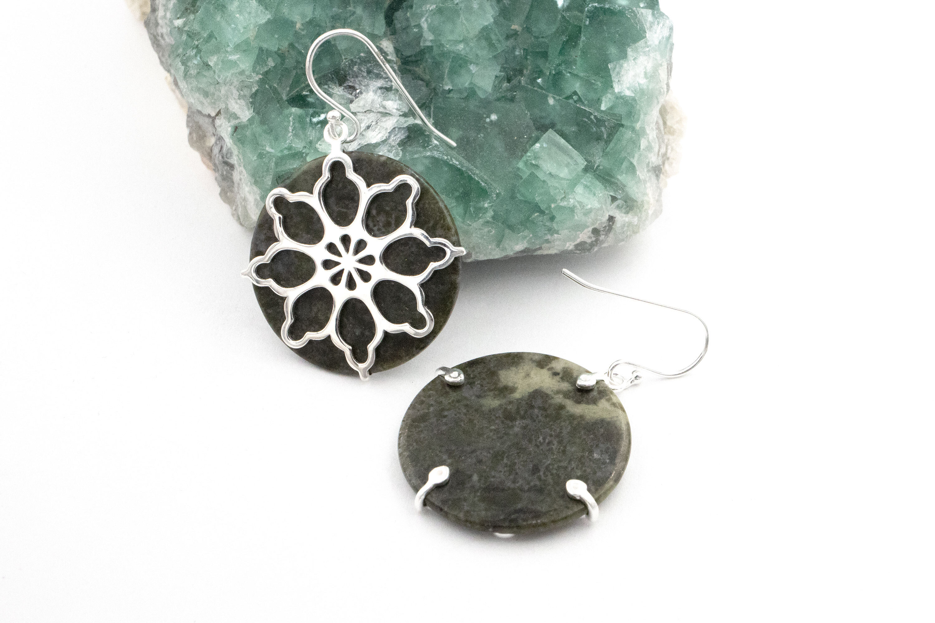 Womens Connemara Marble & Celtic Knot Gift Set in Sterling Silver
